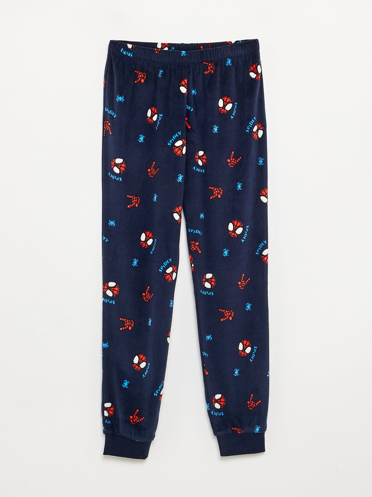 Ensemble pyjama long 'Spiderman' en polaire - 2 pièces - Bleu (GET14_2)