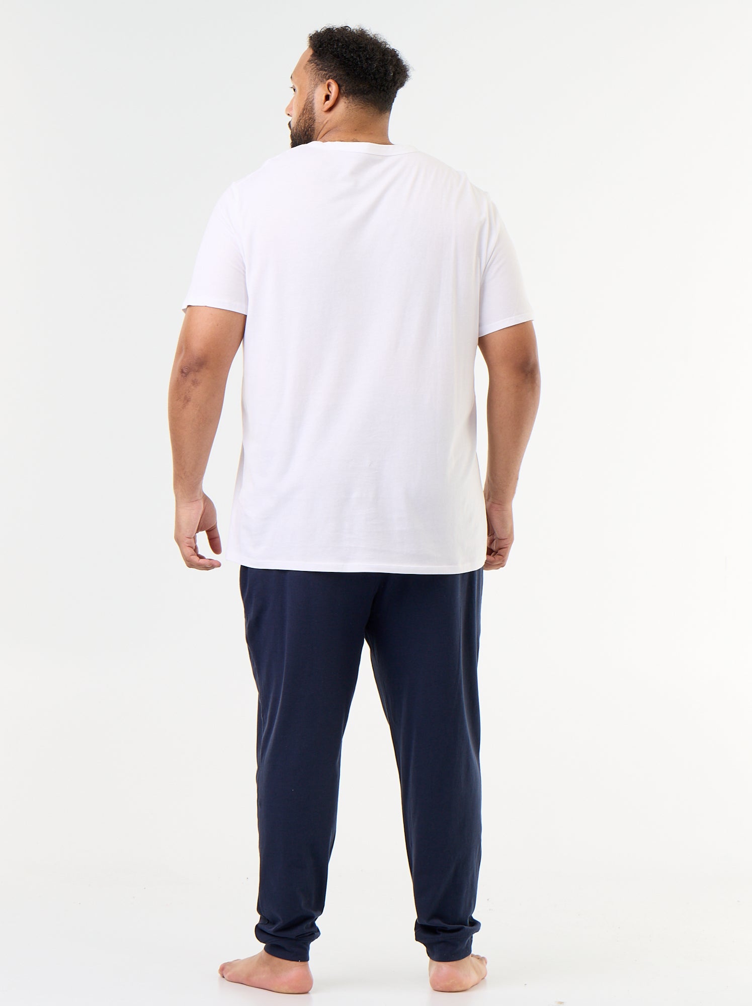 Ensemble pyjama long t-shirt + pantalon - 2 pièces - Blanc