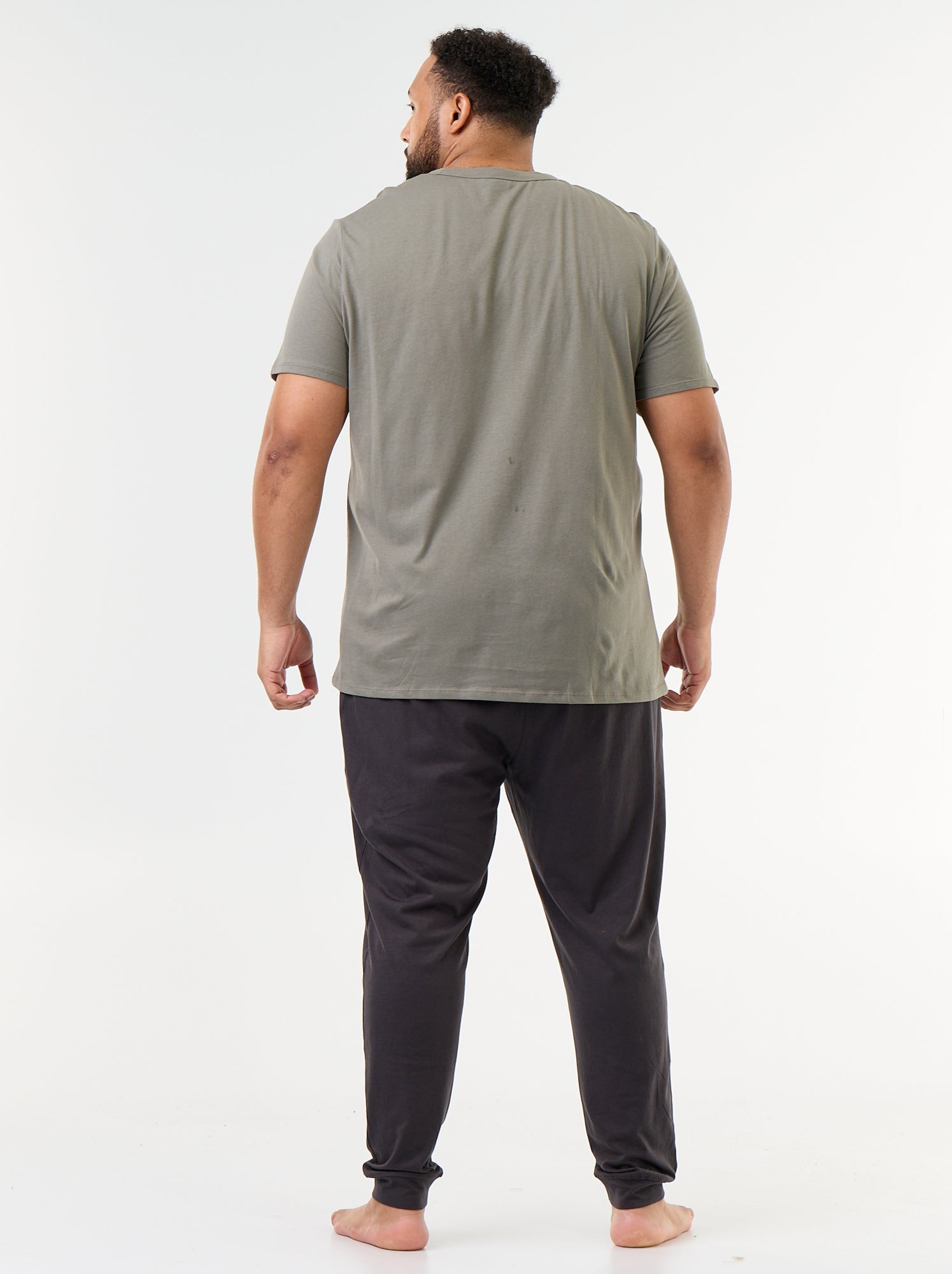 Ensemble pyjama long t-shirt + pantalon - 2 pièces - Gris