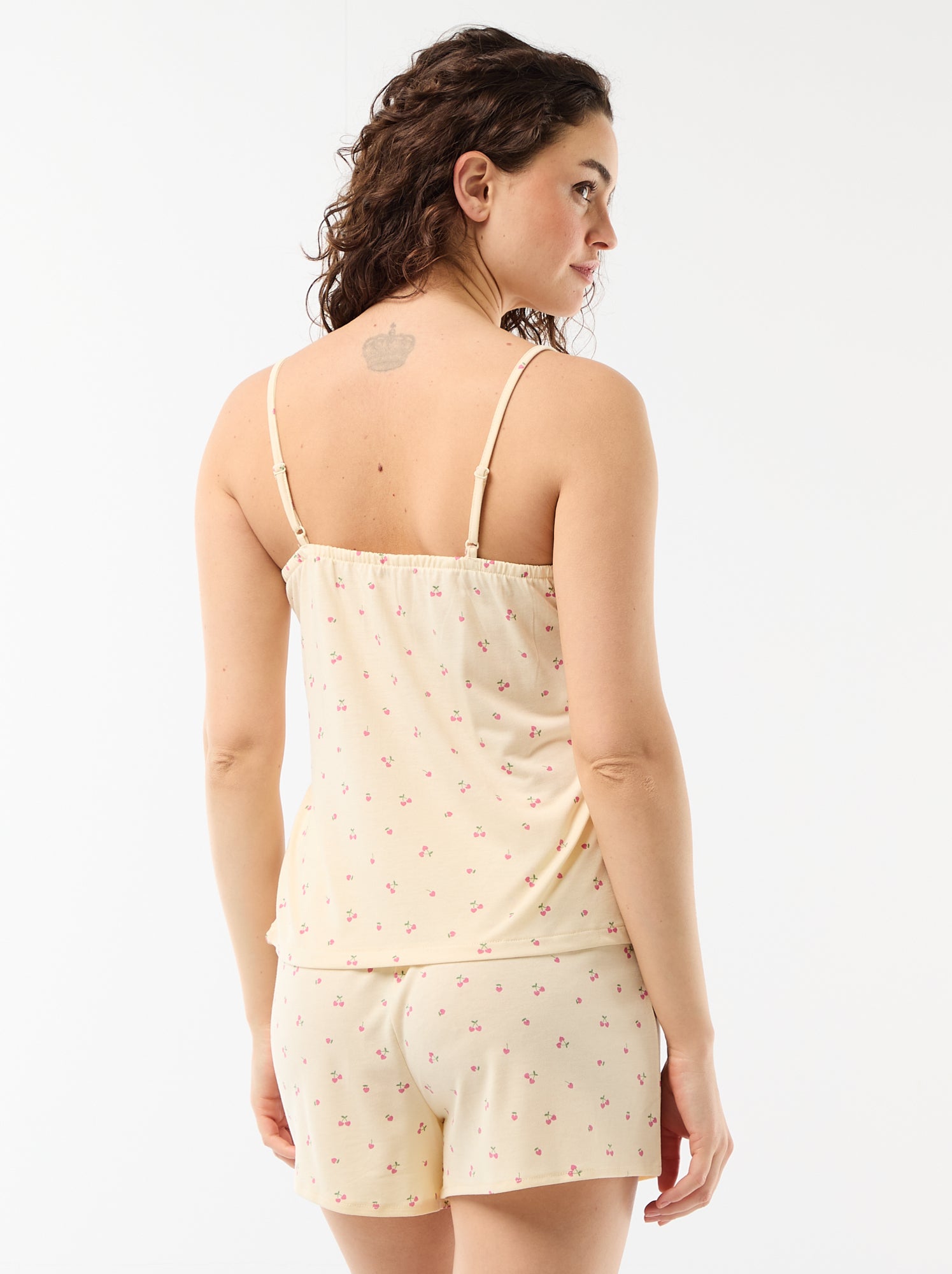 Ensemble pyjama short imprimé - 2 pièces - Jaune