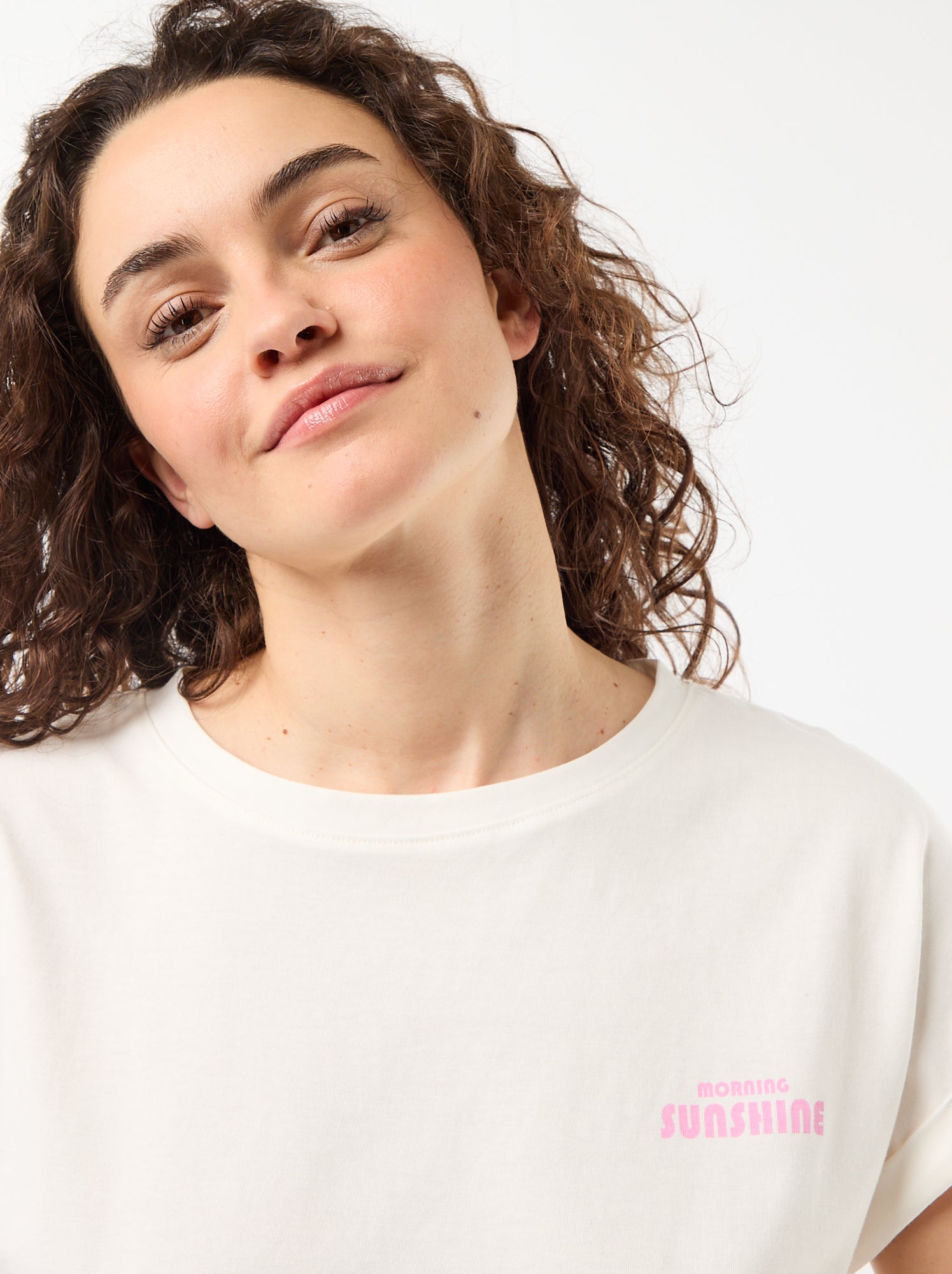 Ensemble pyjama tee-shirt + pantalon à rayures- 2 pièces - Rose