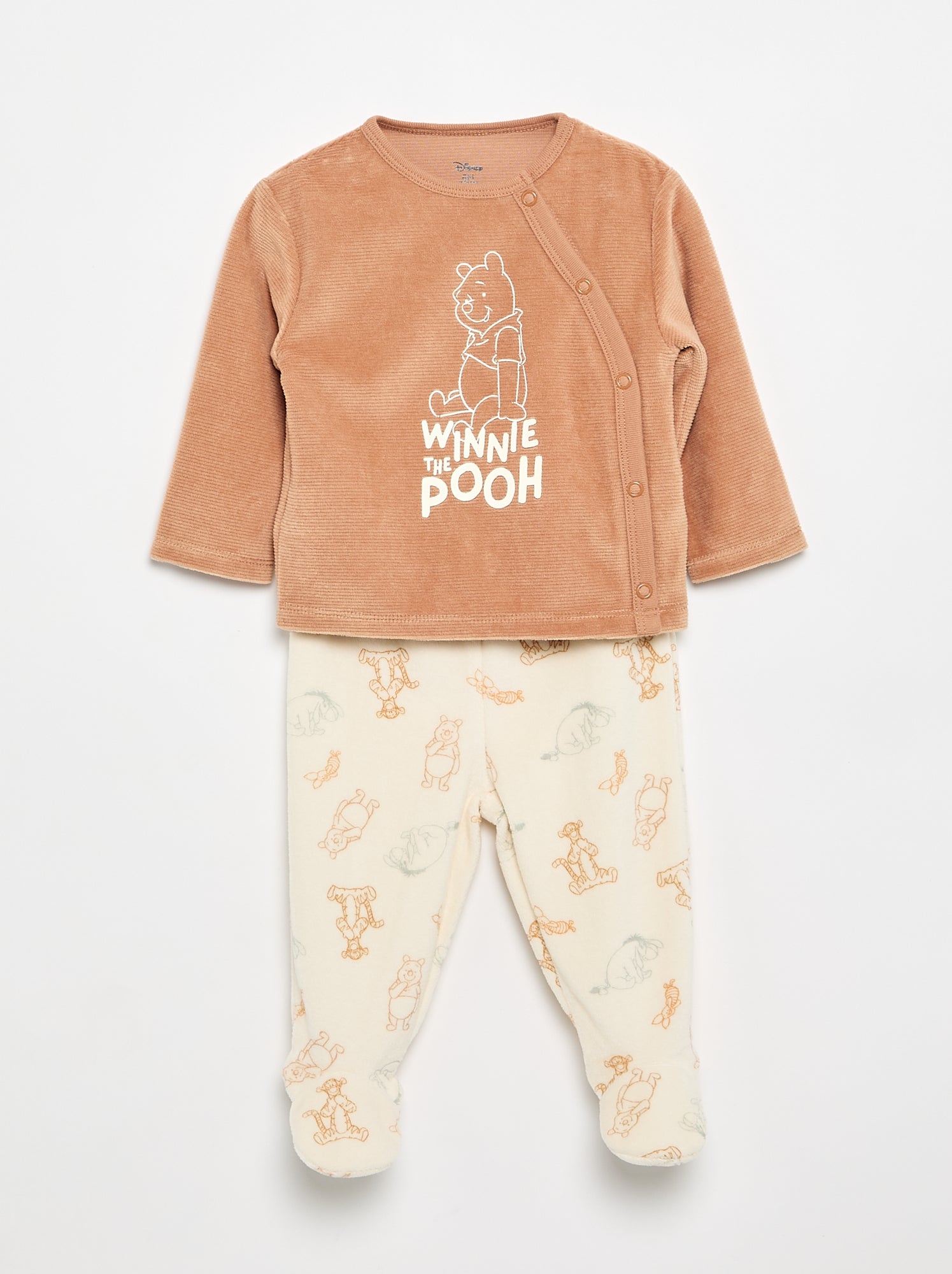 Ensemble pyjama velours 'Mickey Mouse' - 2 pièces - Marron