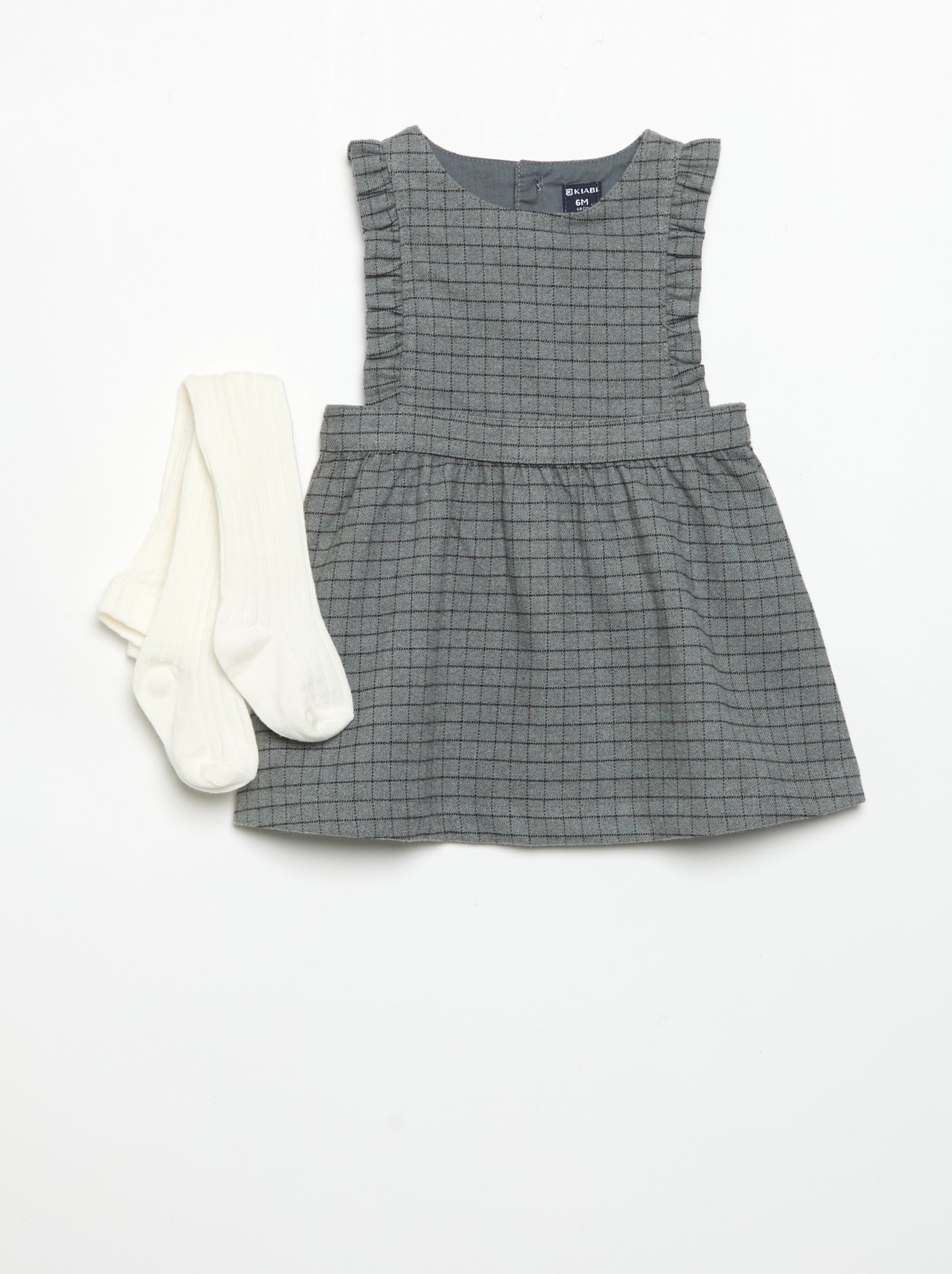 Ensemble robe sans manches + collants - Gris