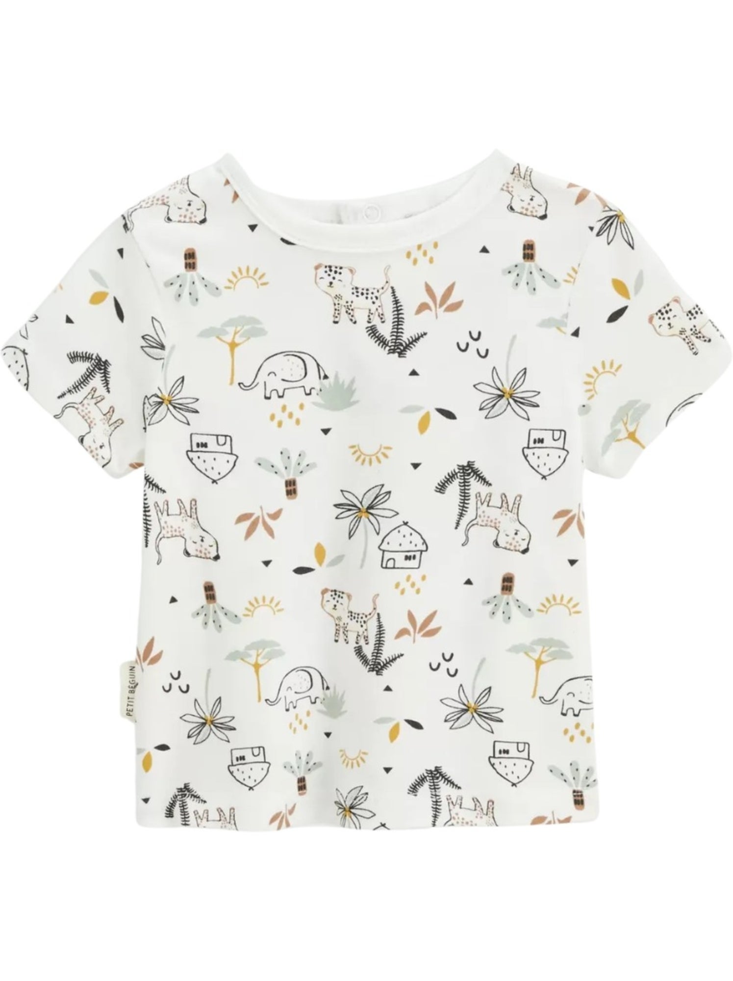 Ensemble salopette bébé en gaze de coton et t-shirt yao - Marron