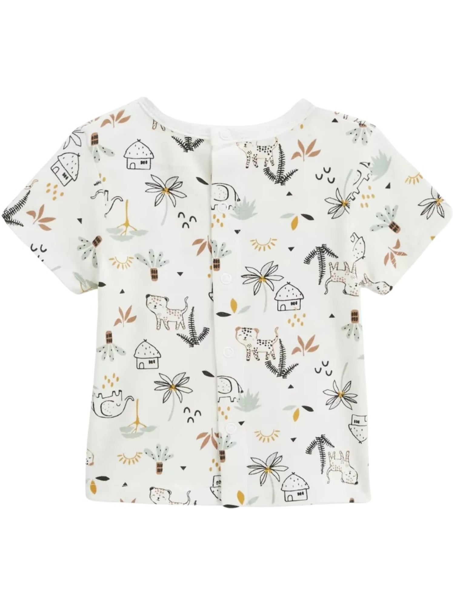 Ensemble salopette bébé en gaze de coton et t-shirt yao - Marron