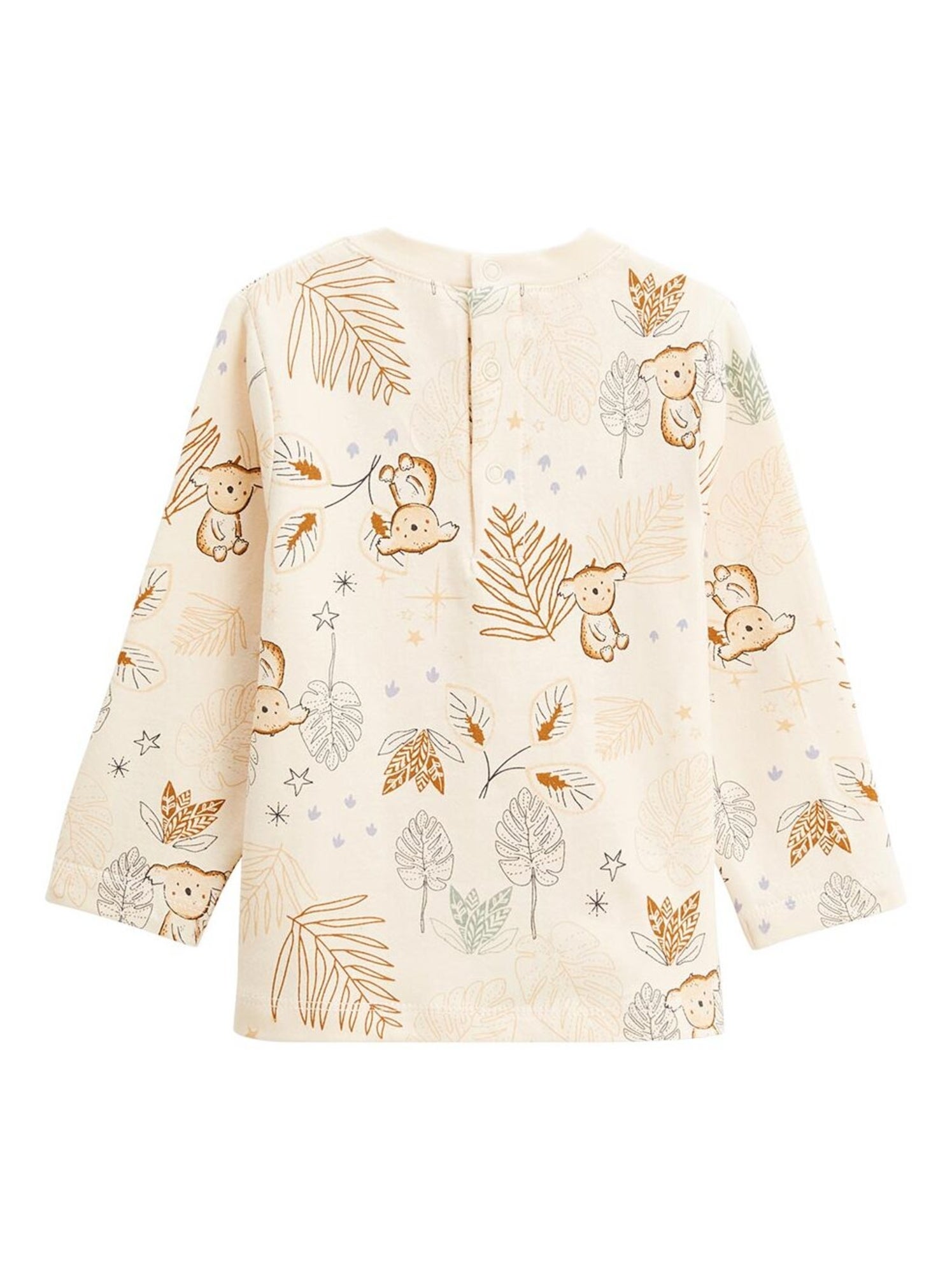 Ensemble salopette bébé en molleton et t-shirt constellation - Camel