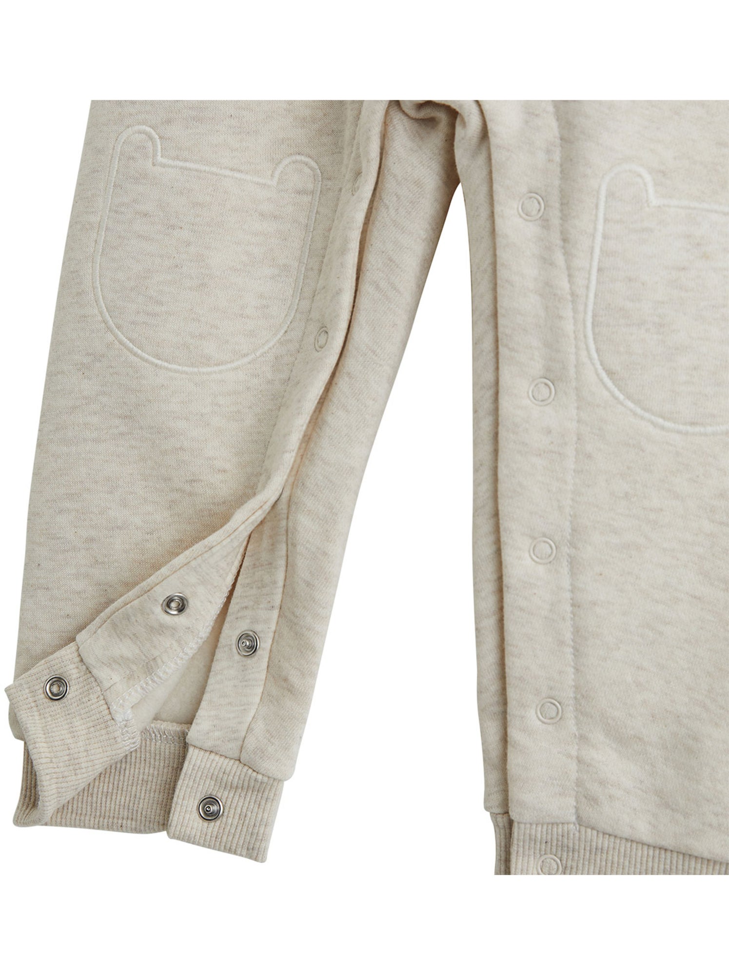 Ensemble salopette bébé en molleton et t-shirt pistache - Beige