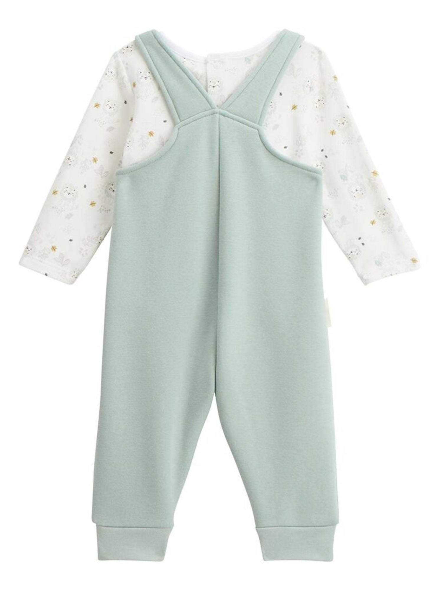 Ensemble salopette bébé en molleton ultra chaud et t-shirt kenya - Vert