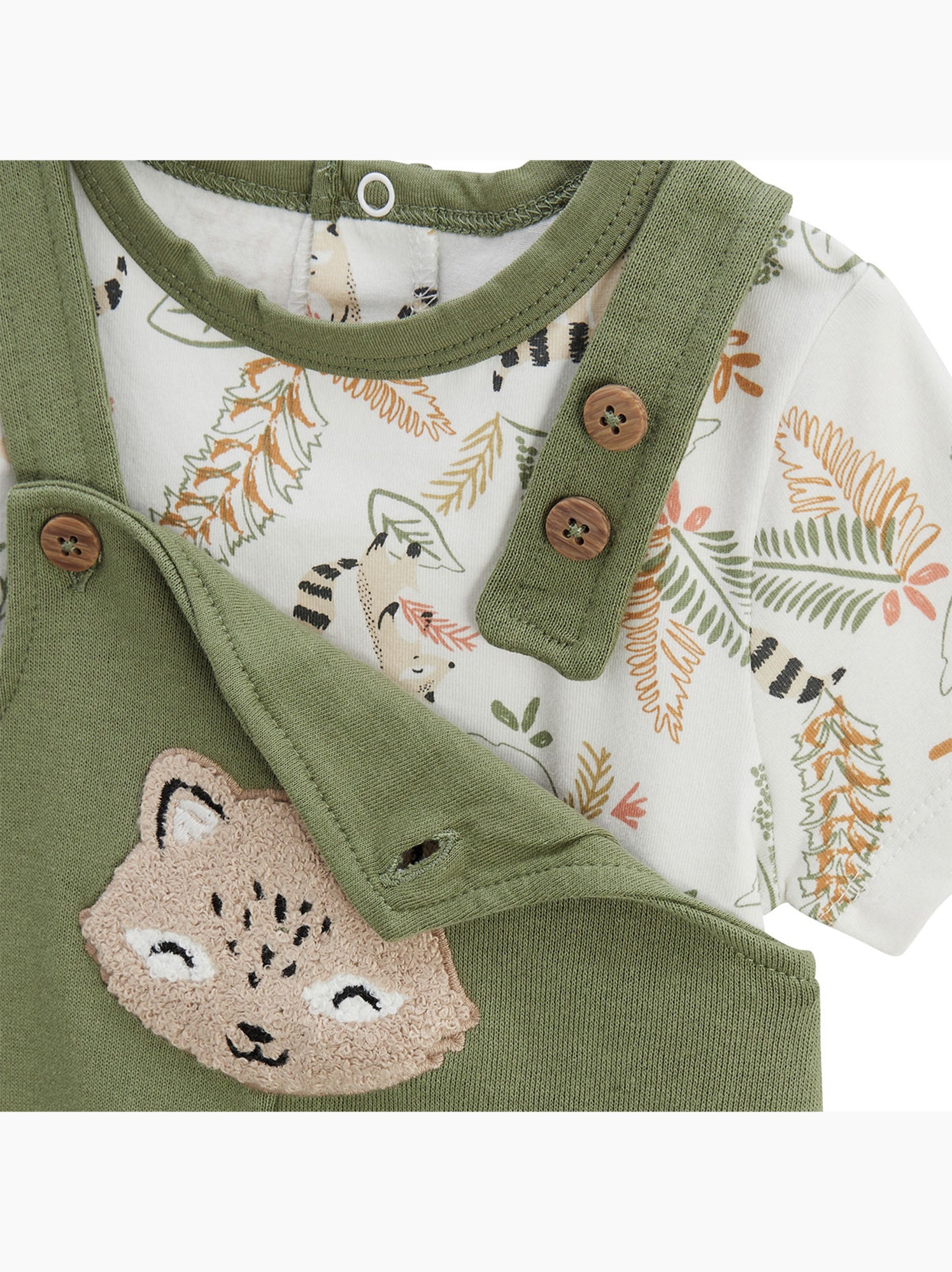 Ensemble salopette bébé et t-shirt gabin - Vert