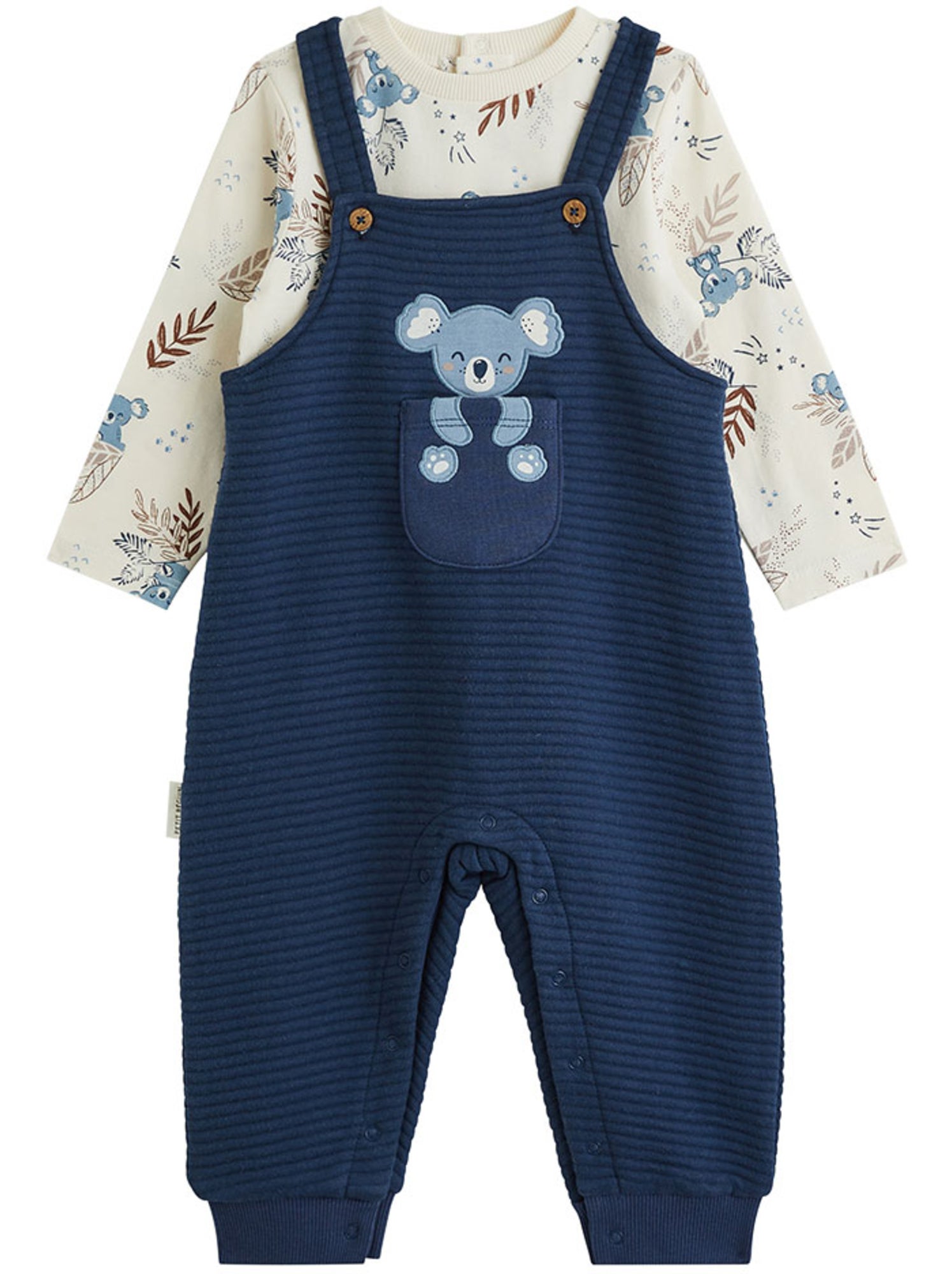 Ensemble salopette bébé et t-shirt mathéo - Bleu