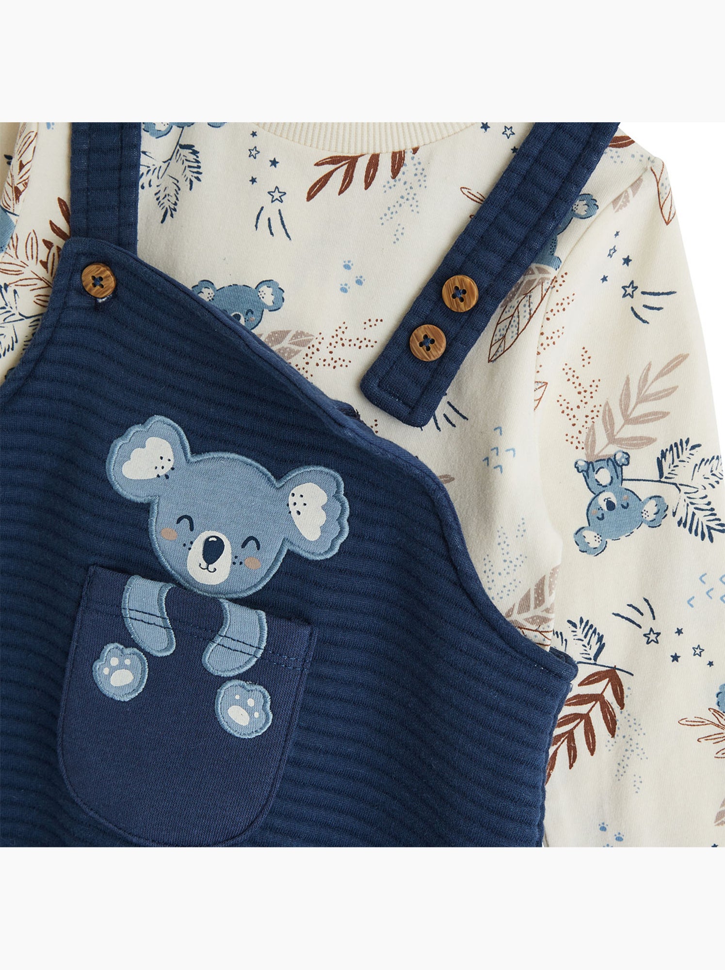 Ensemble salopette bébé et t-shirt mathéo - Bleu