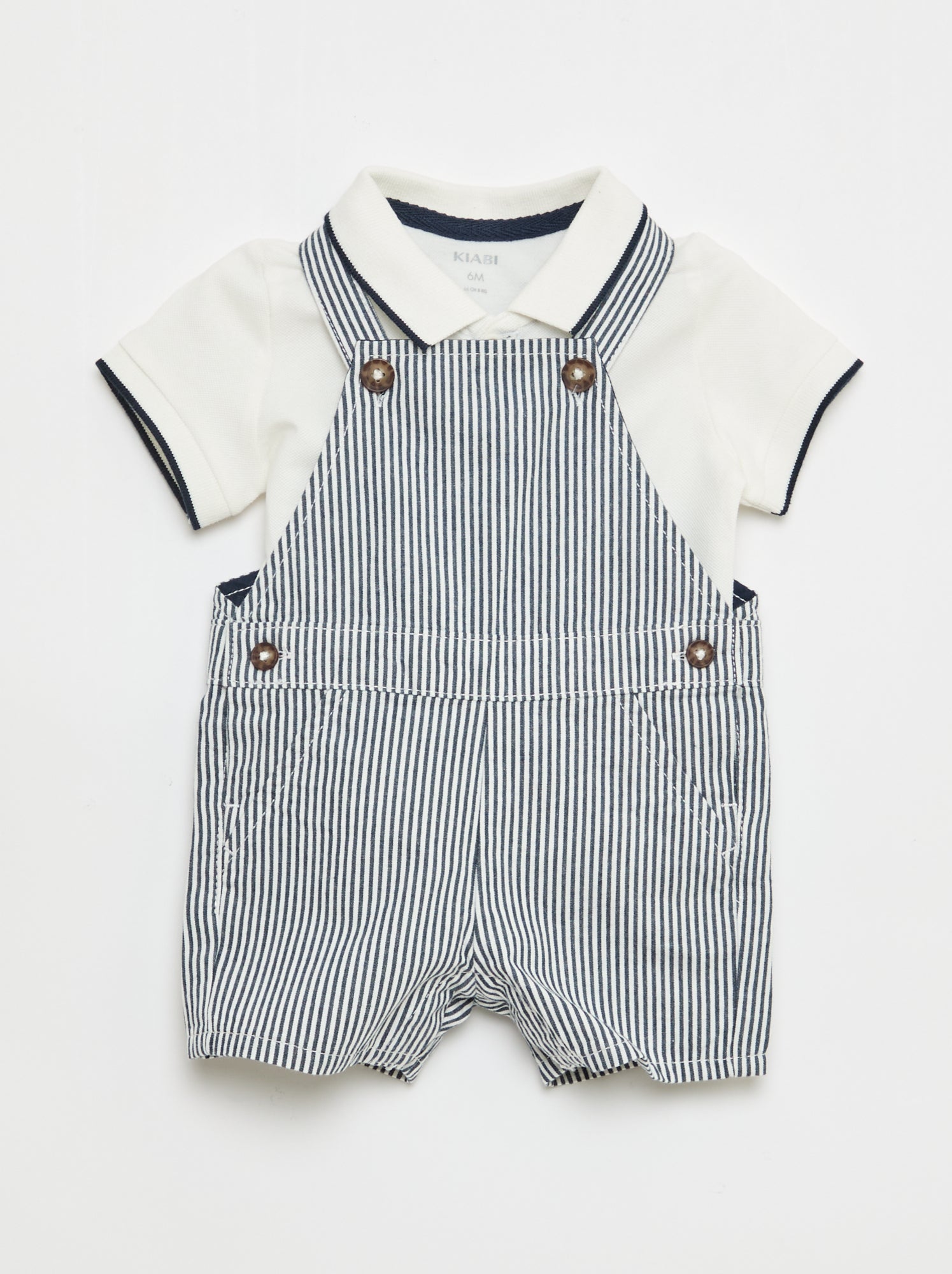 Ensemble salopette + polo - 2 pièces - Bleu (FDK23_1)