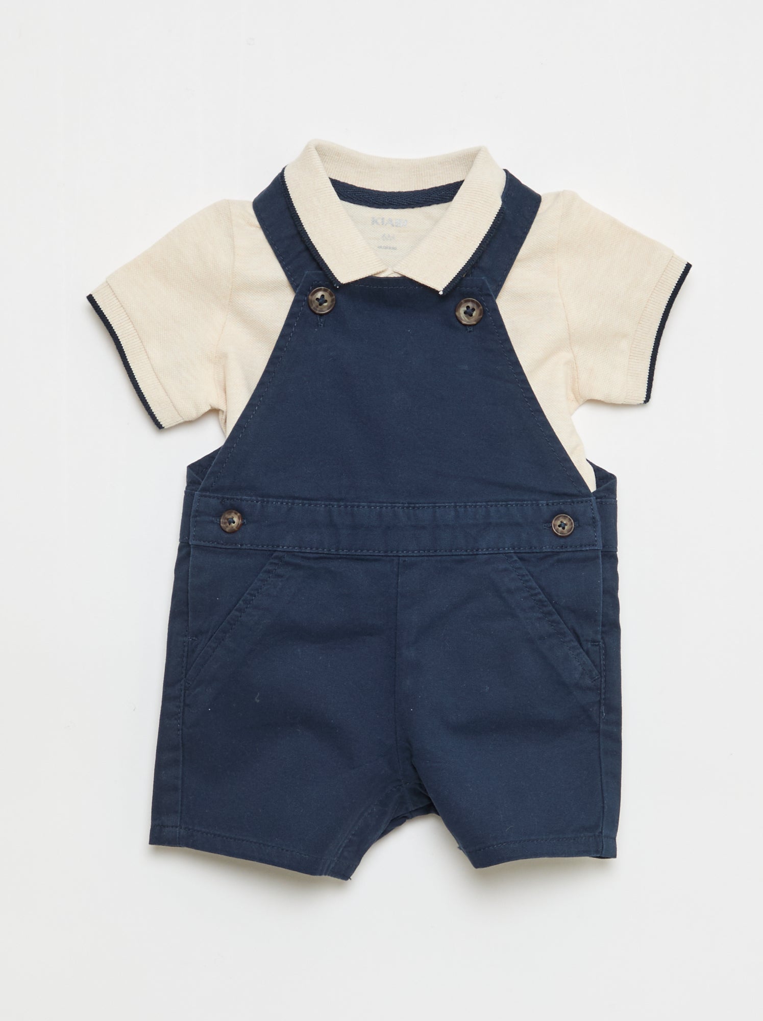 Ensemble salopette + polo - 2 pièces - Bleu (FDK23_2)