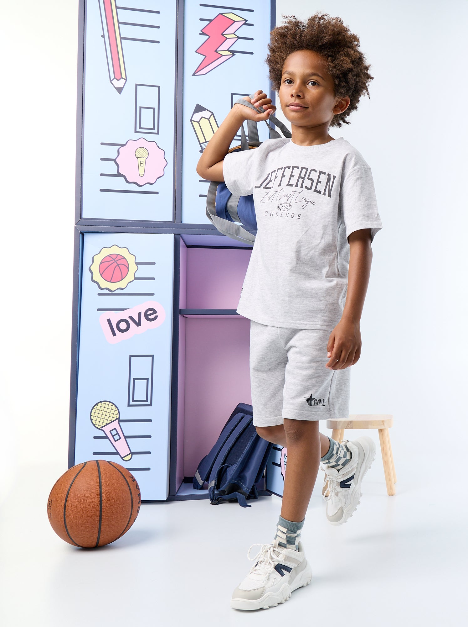 Ensemble short + t-shirt - 2 pièces - Gris