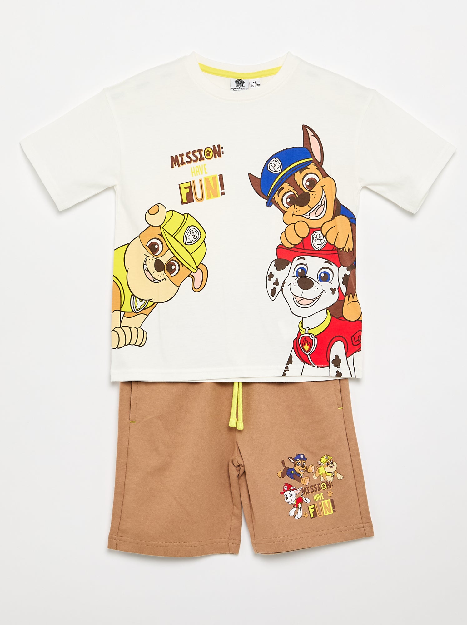 Ensemble short + T-shirt 'Pat' Patrouille' - Blanc
