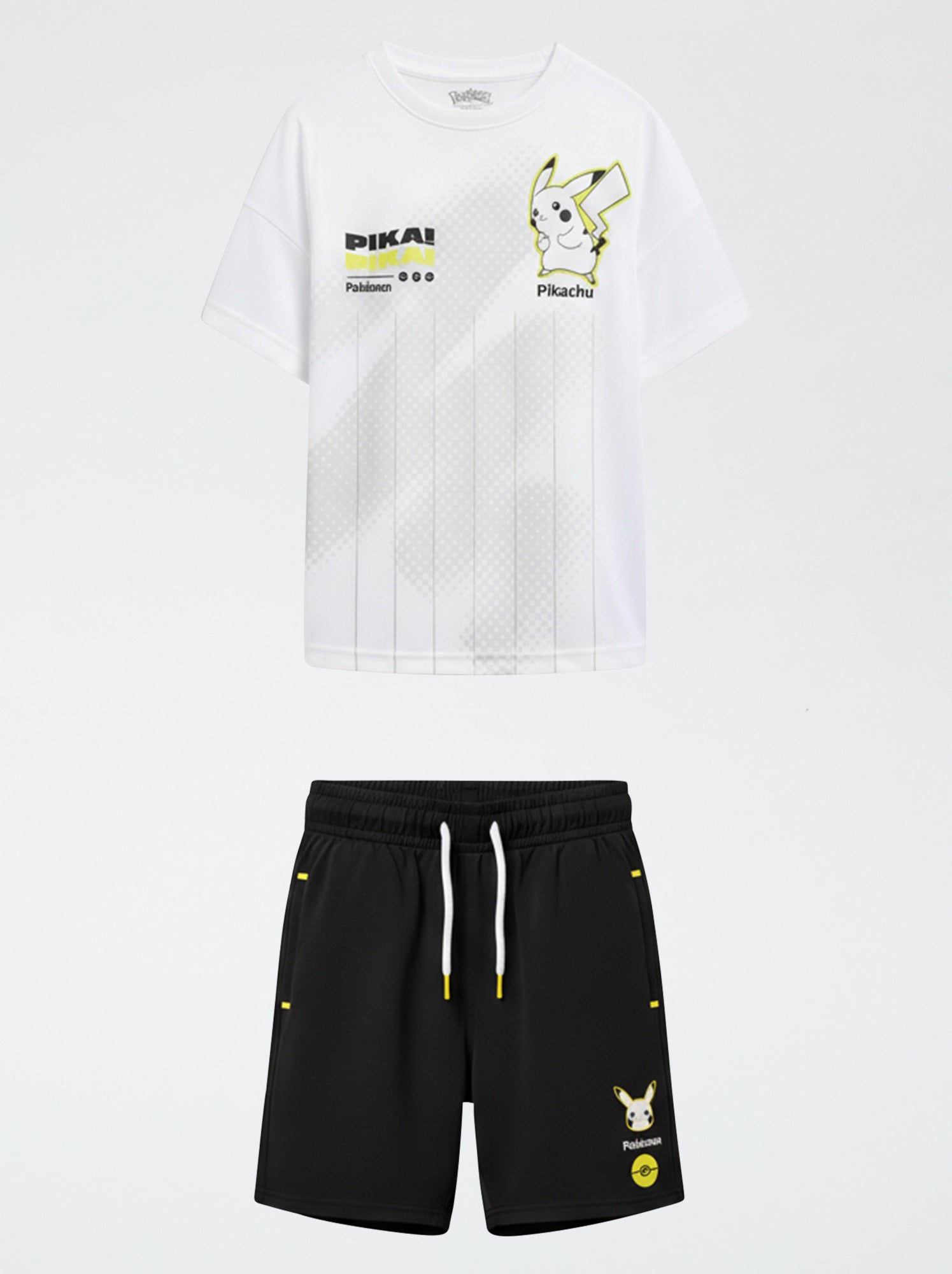 Ensemble short + t-shirt 'Pokémon' 'Pikachu' - 2 pièces - Blanc