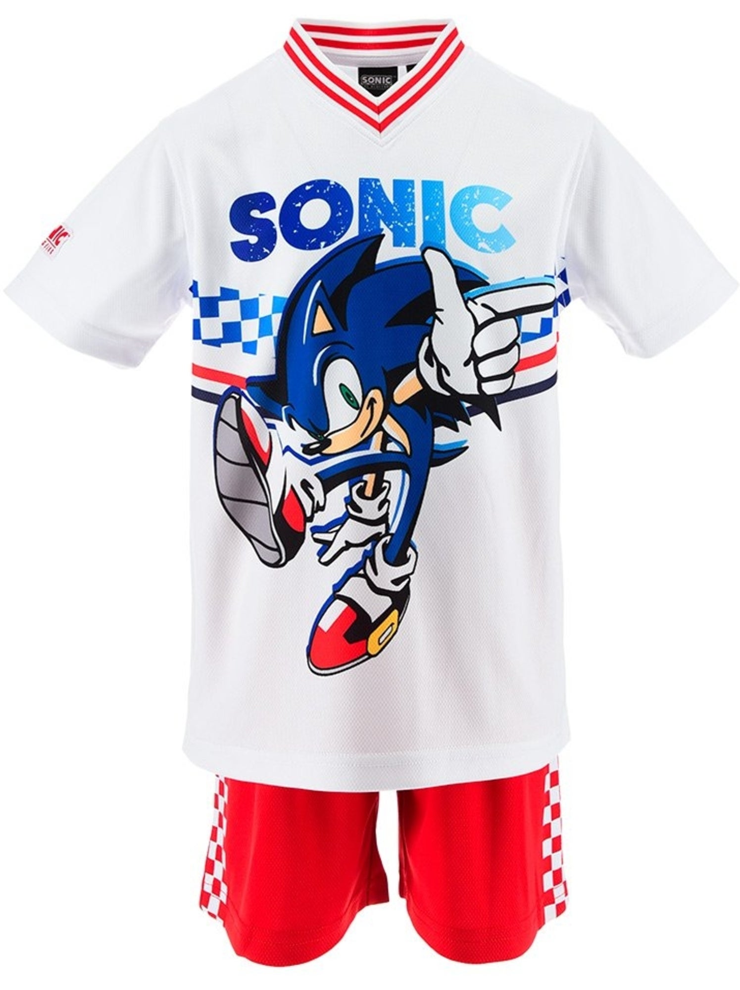 Ensemble short + tee-shirt sonic| licence officielle - Blanc