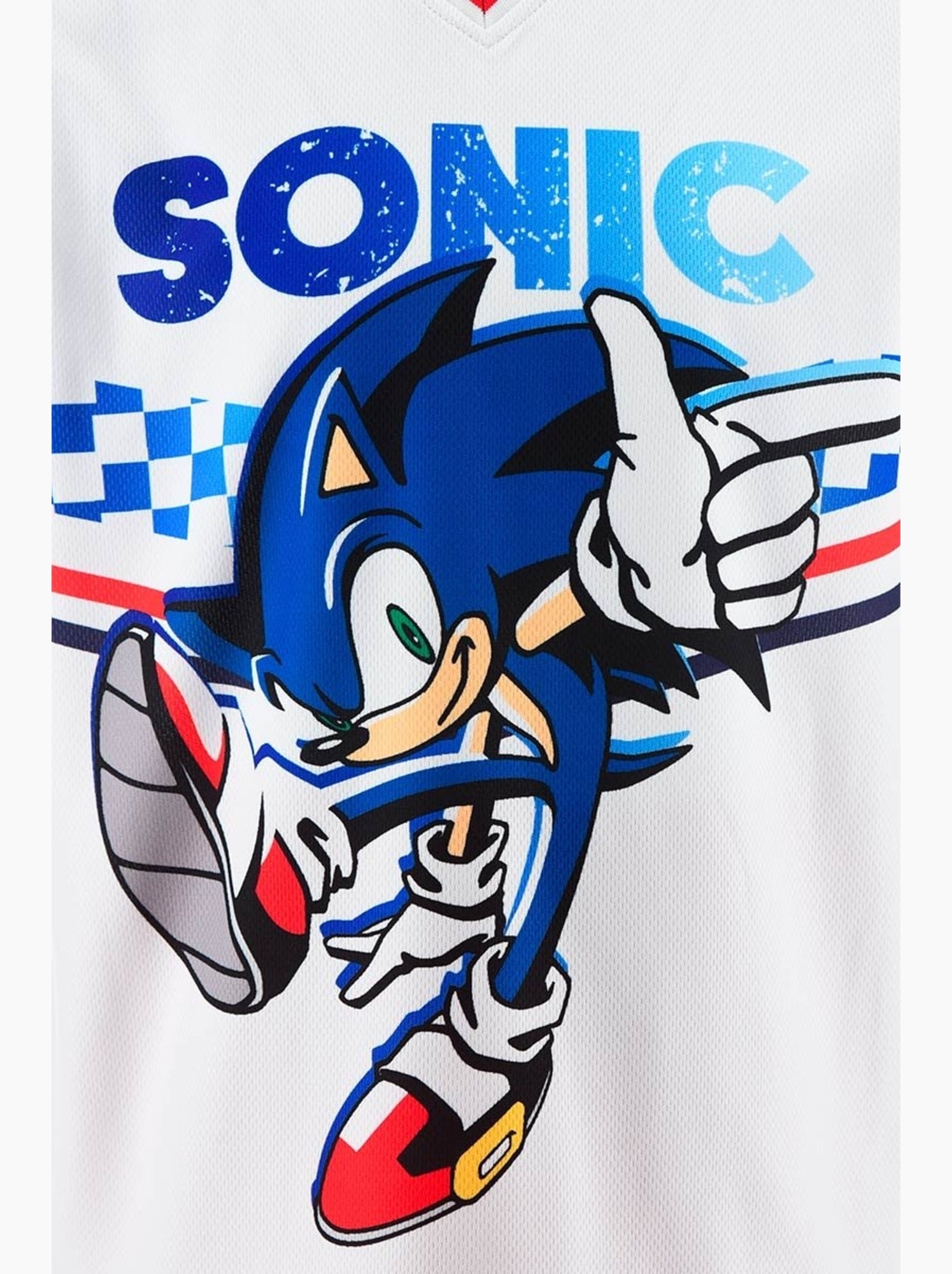 Ensemble short + tee-shirt sonic| licence officielle - Blanc