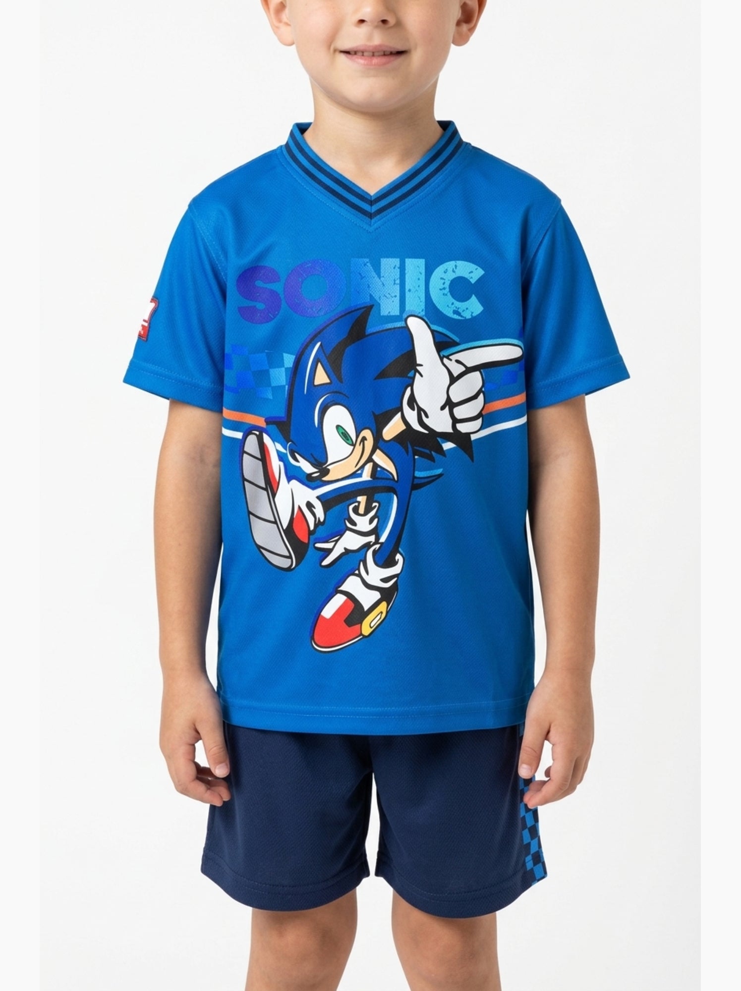 Ensemble short + tee-shirt sonic| licence officielle - Bleu