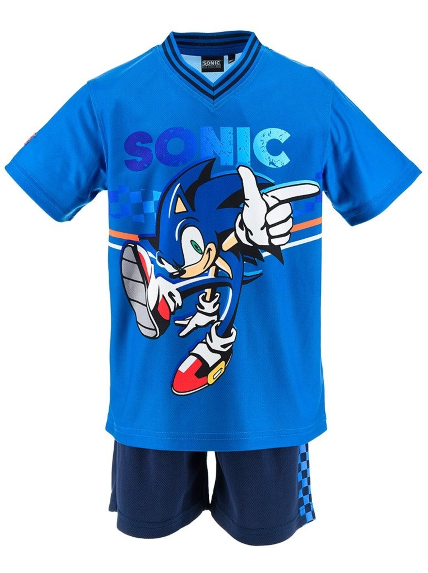 Ensemble short + tee-shirt sonic| licence officielle - Bleu