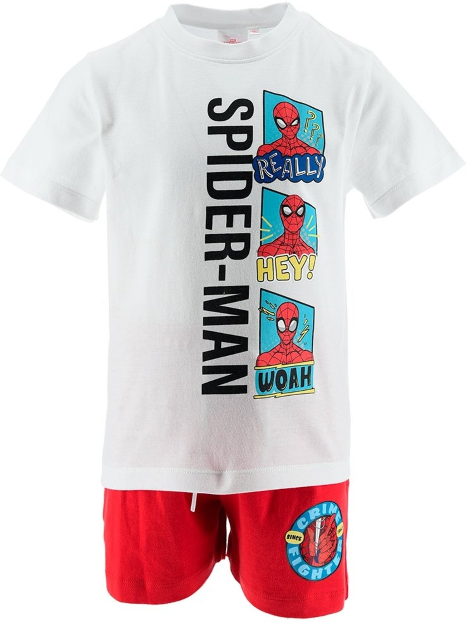 Ensemble short + tee-shirt spiderman| licence officielle - Blanc