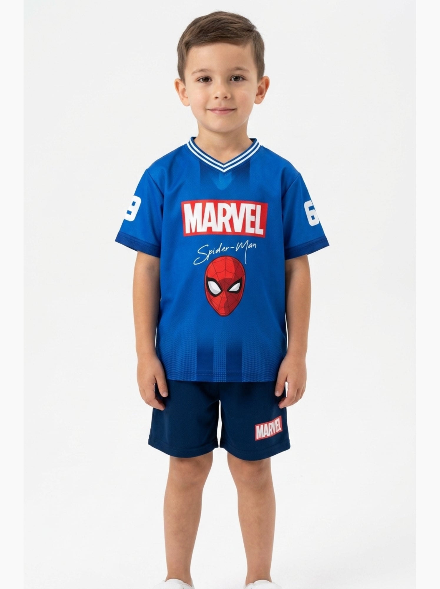 Ensemble short + tee-shirt spiderman| licence officielle - Bleu