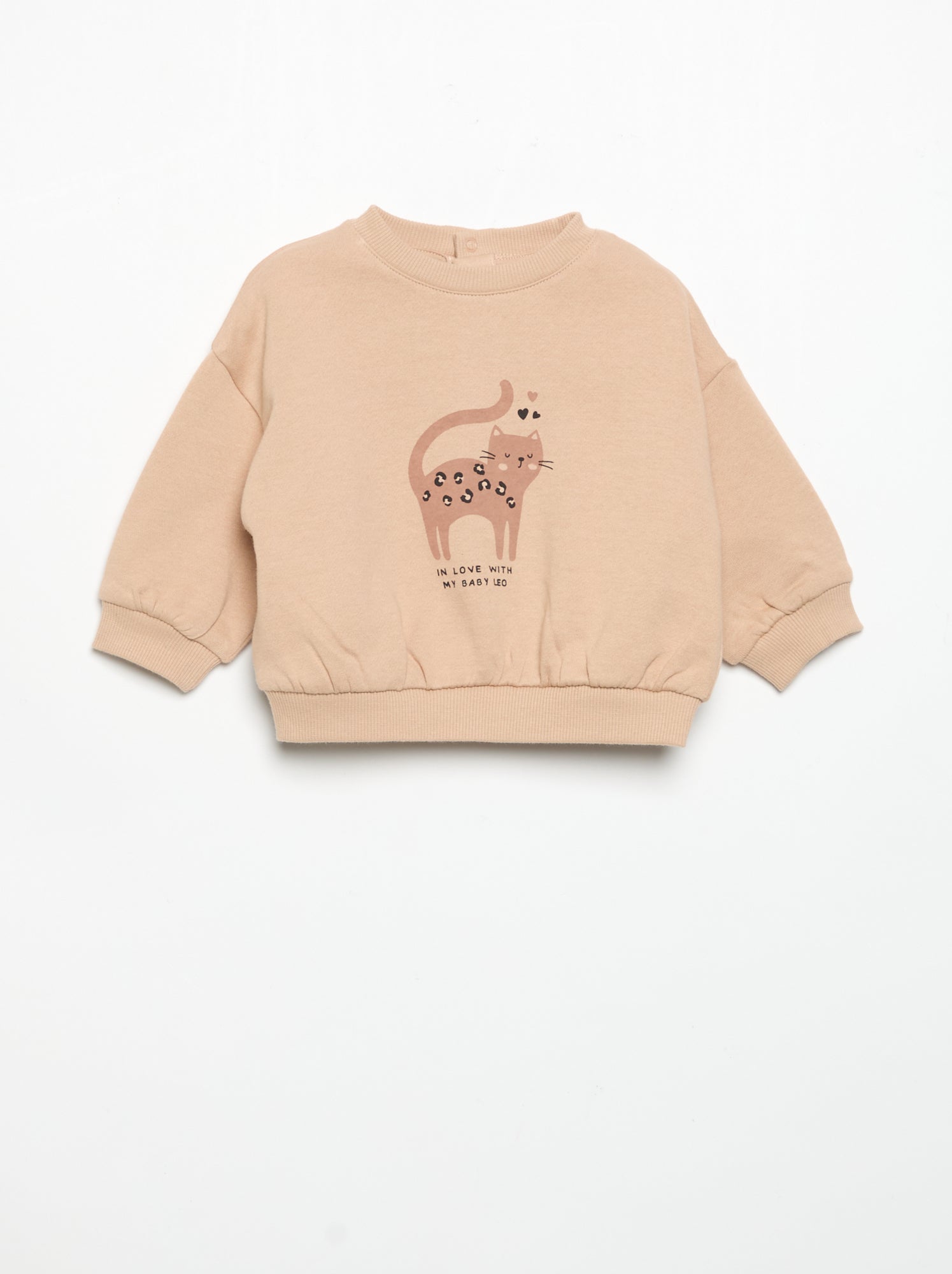 Ensemble sweat imprimé + legging - Beige