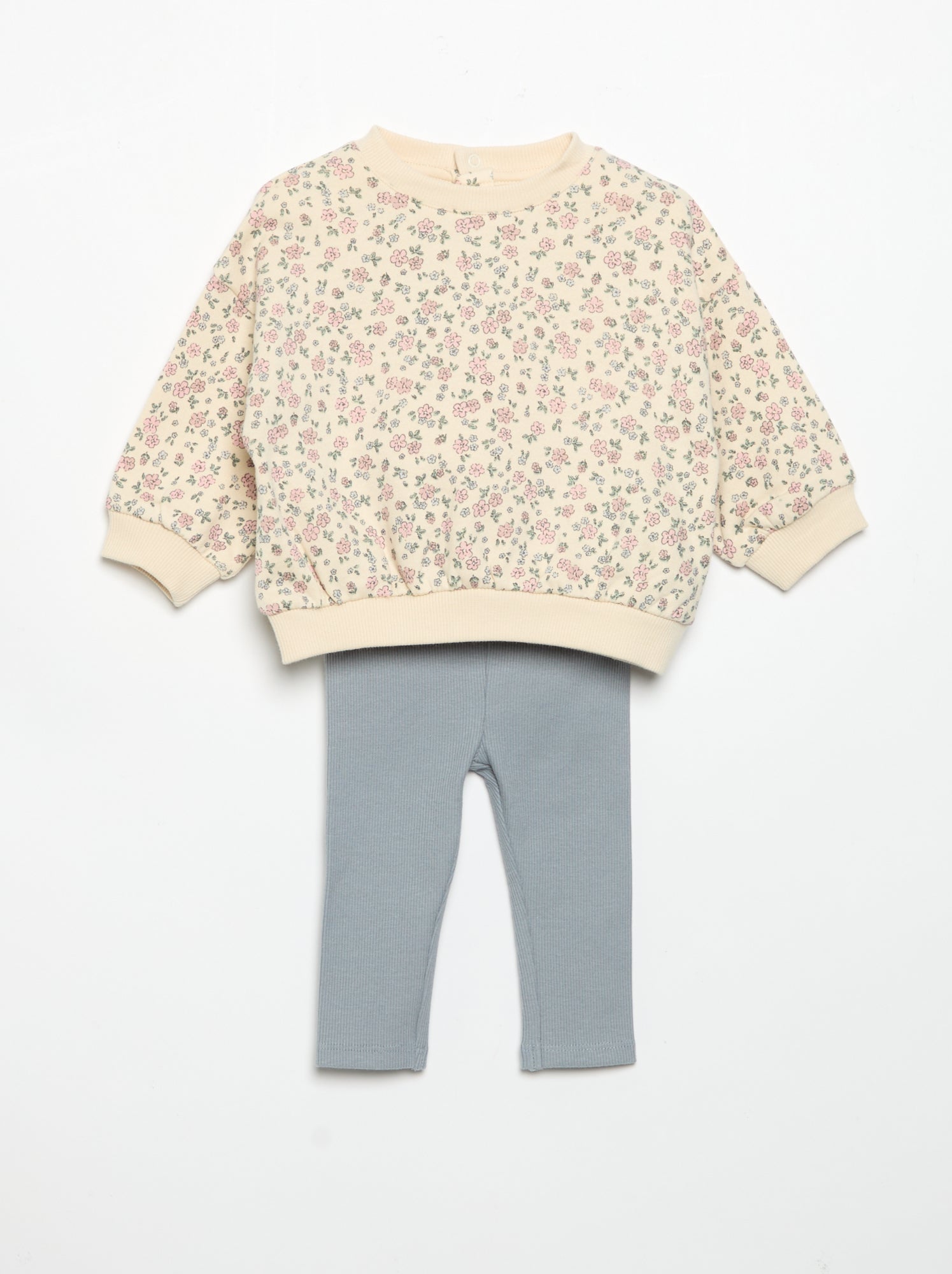 Ensemble sweat imprimé + legging - Blanc (GDM74_4)