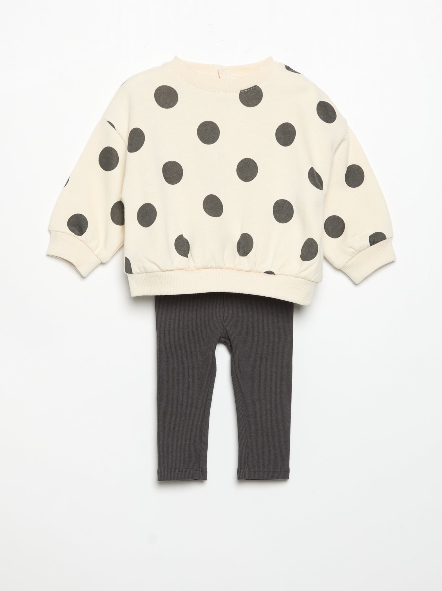 Ensemble sweat imprimé + legging - Blanc (GDM74_6)