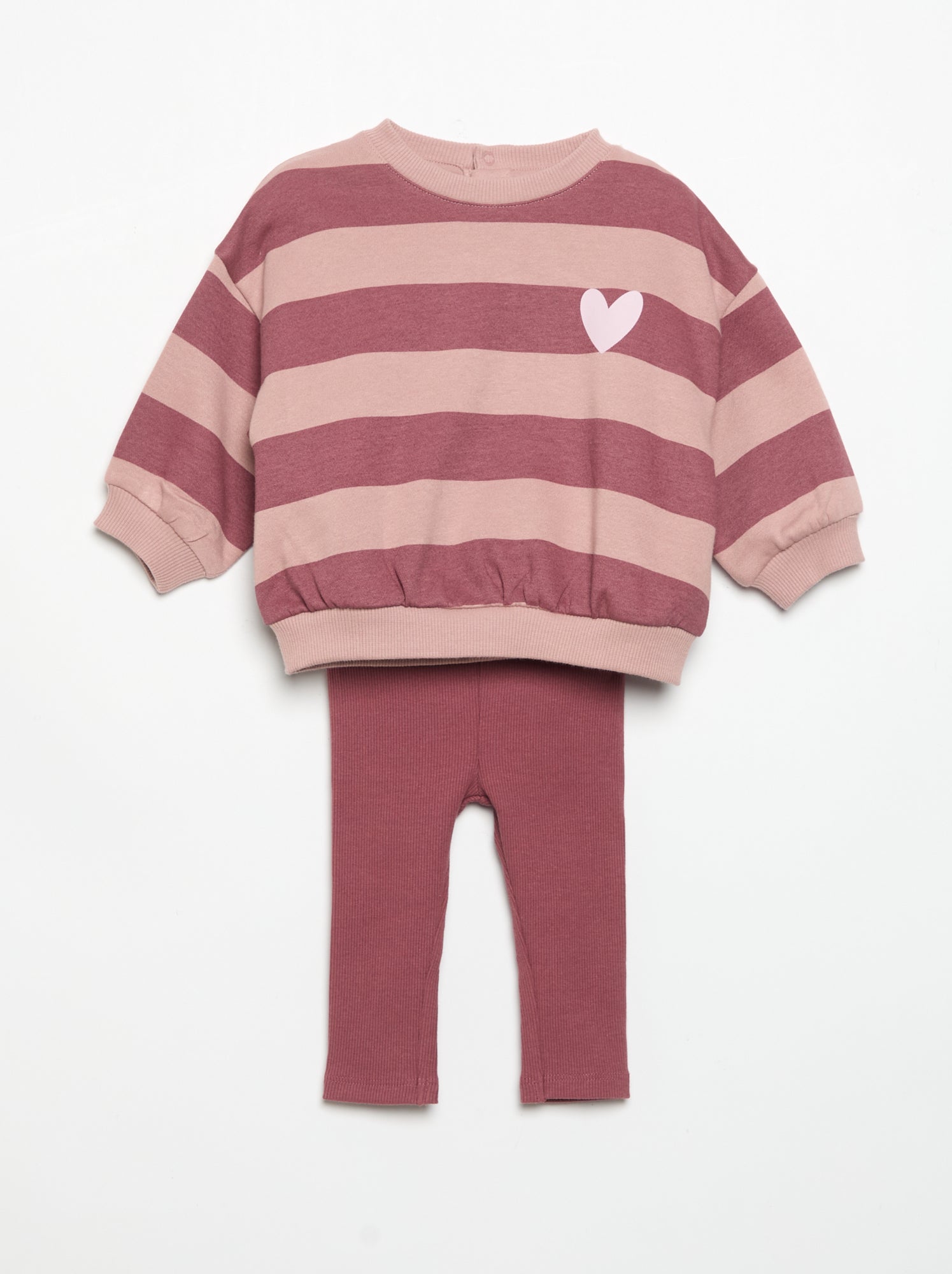 Ensemble sweat imprimé + legging - Violet