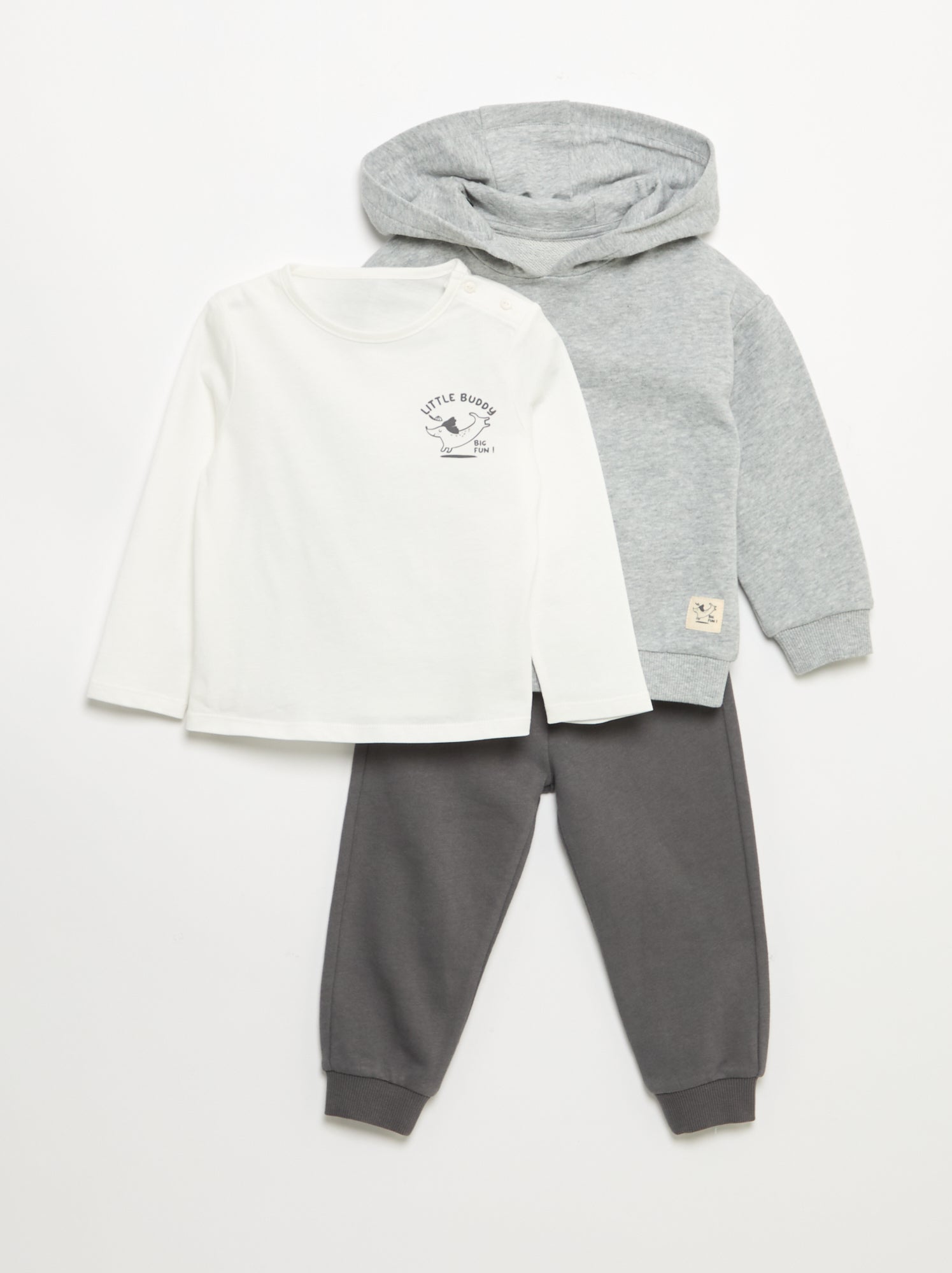 Ensemble sweat + jogging + t-shirt - 3 pièces - Beige (FXZ51_2)