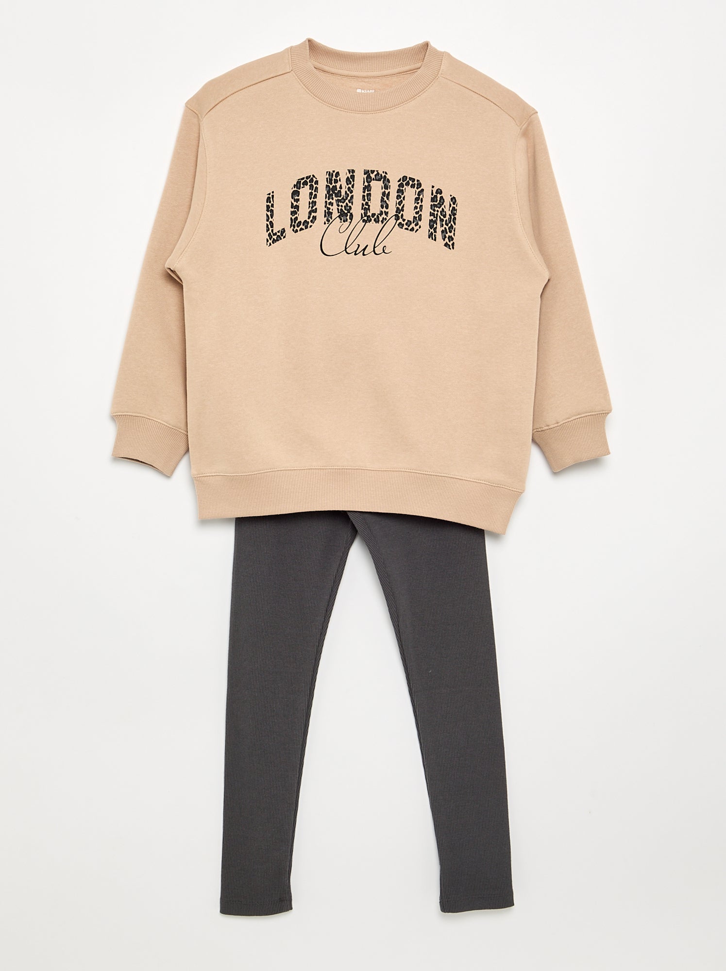 Ensemble sweat + legging - 2 pièces - Beige