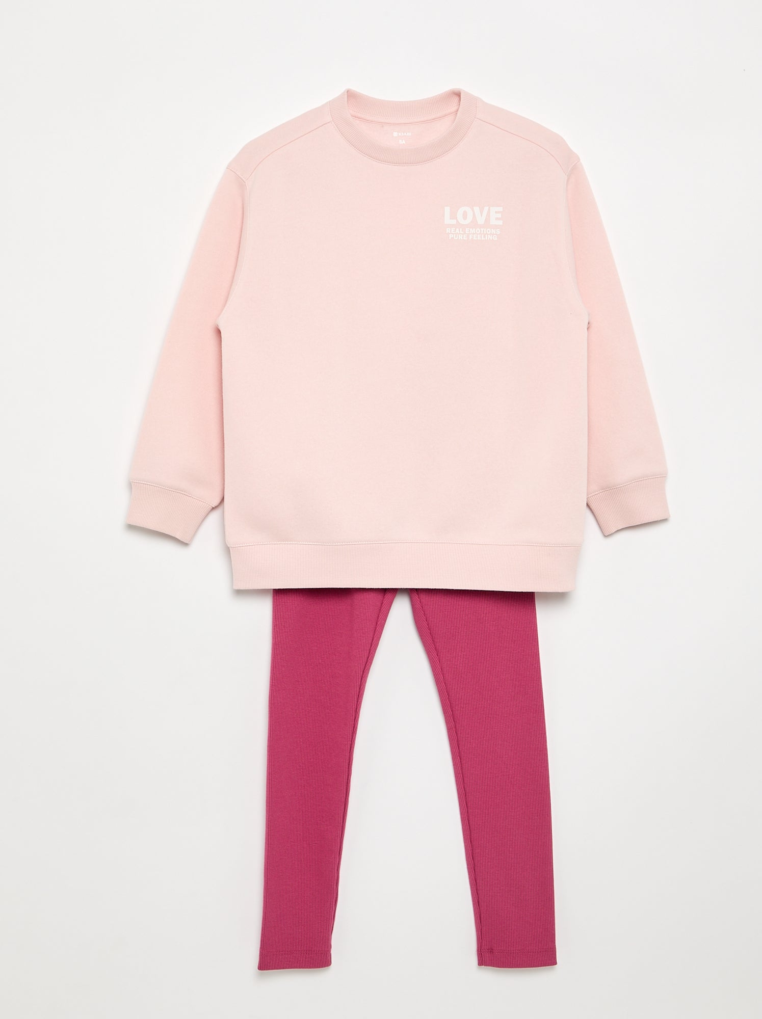 Ensemble sweat + legging - 2 pièces - Rose