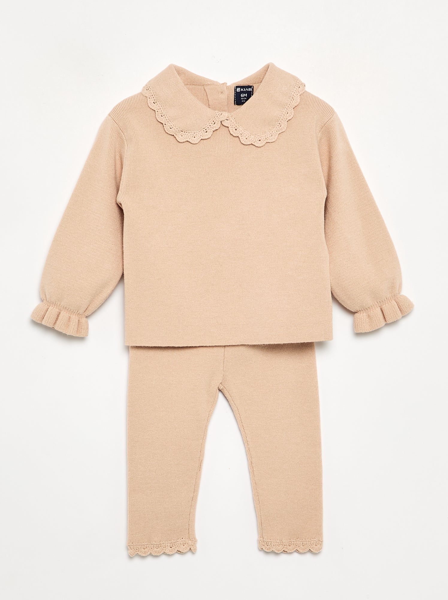 Ensemble sweat + legging en maille compact - 2 pièces - Beige