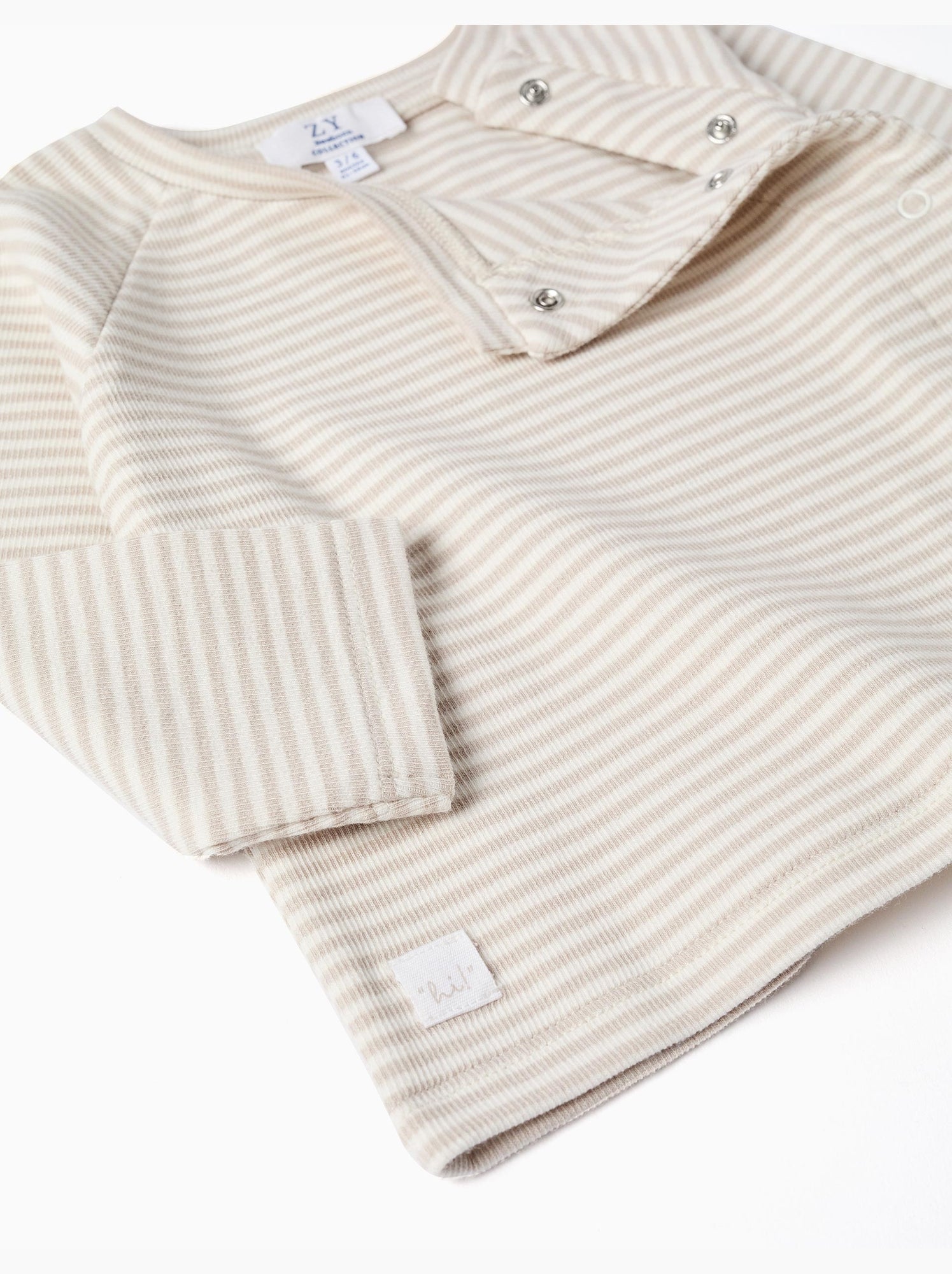 Ensemble t-shirt à manches longues et pantalon à rayures - Blanc