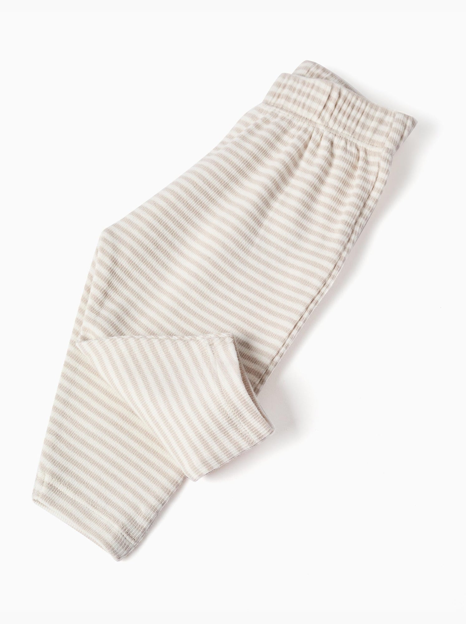 Ensemble t-shirt à manches longues et pantalon à rayures - Blanc