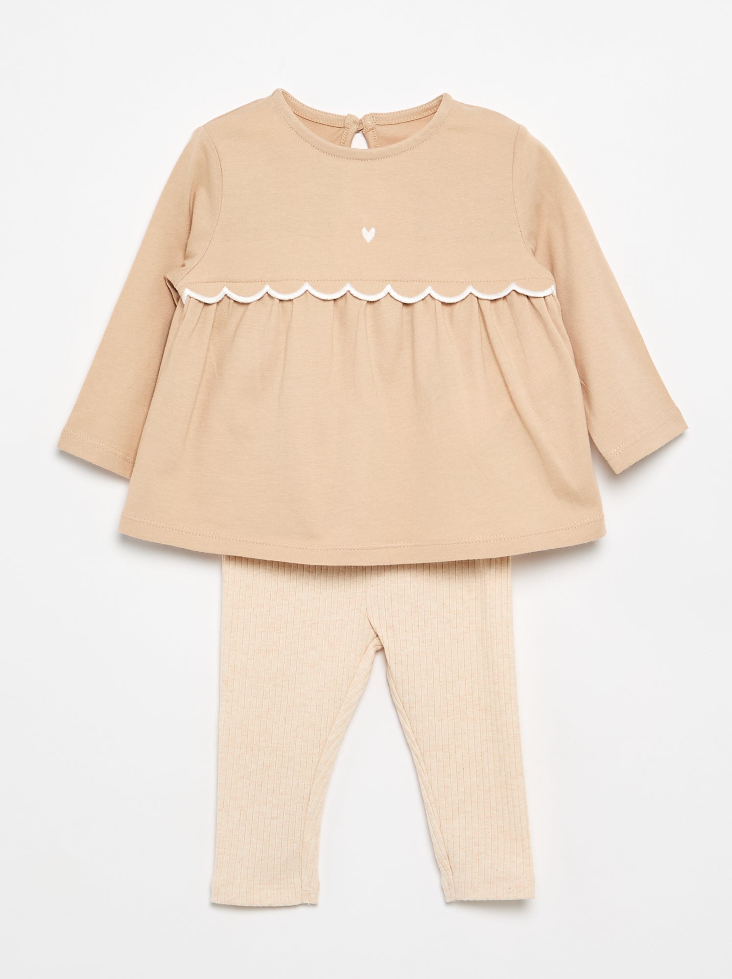 Ensemble T-shirt + legging - Beige