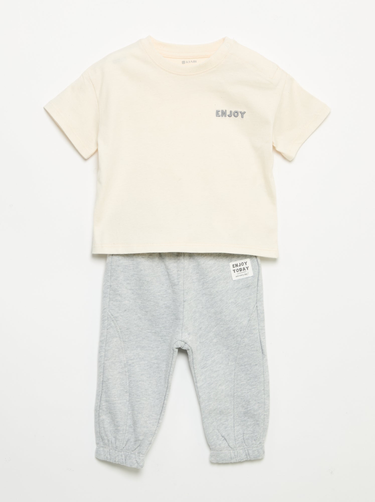 Ensemble T-shirt + pantalon de jogging - Blanc