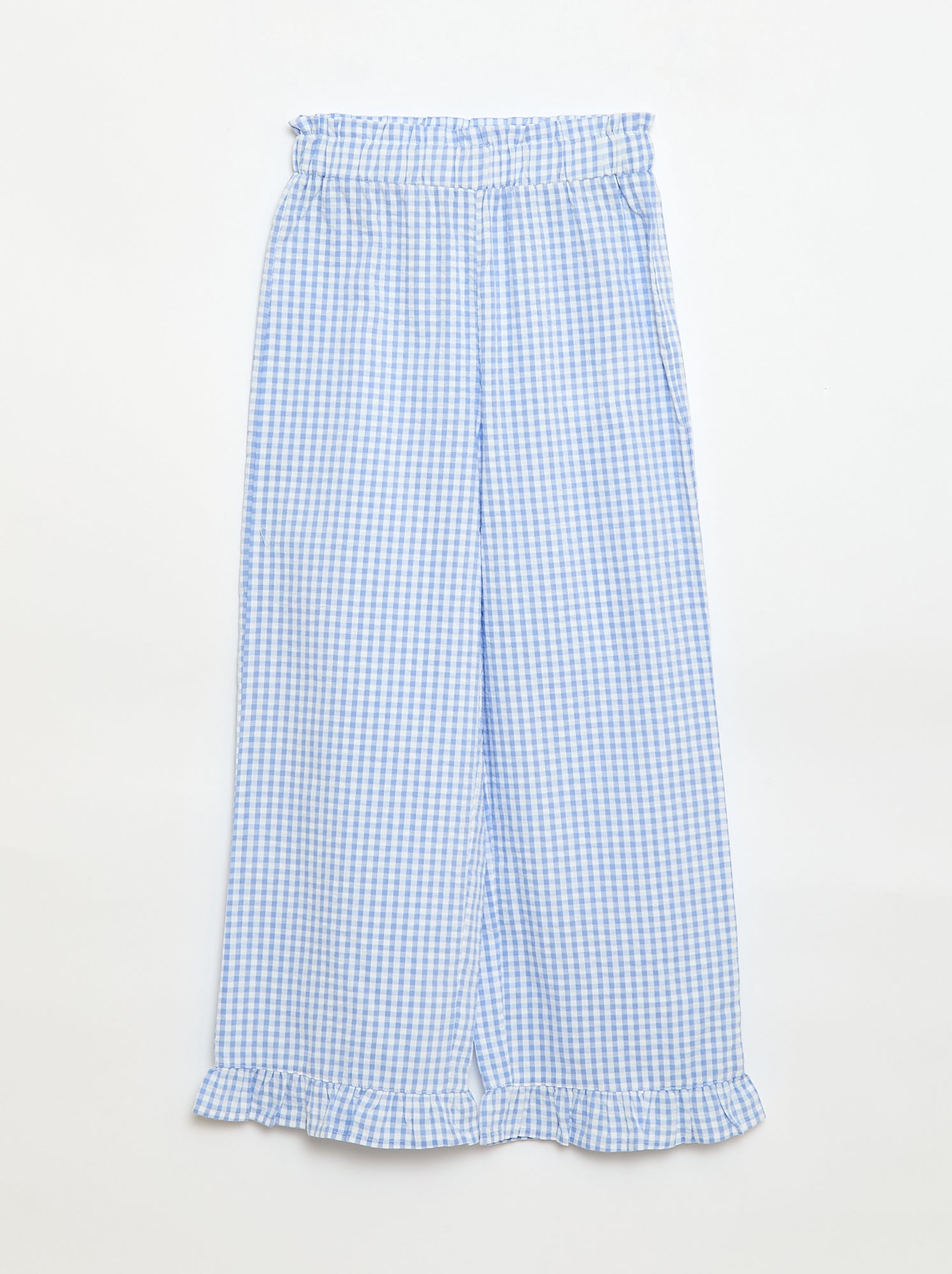 Ensemble top + pantalon avec détails en coton - Bleu