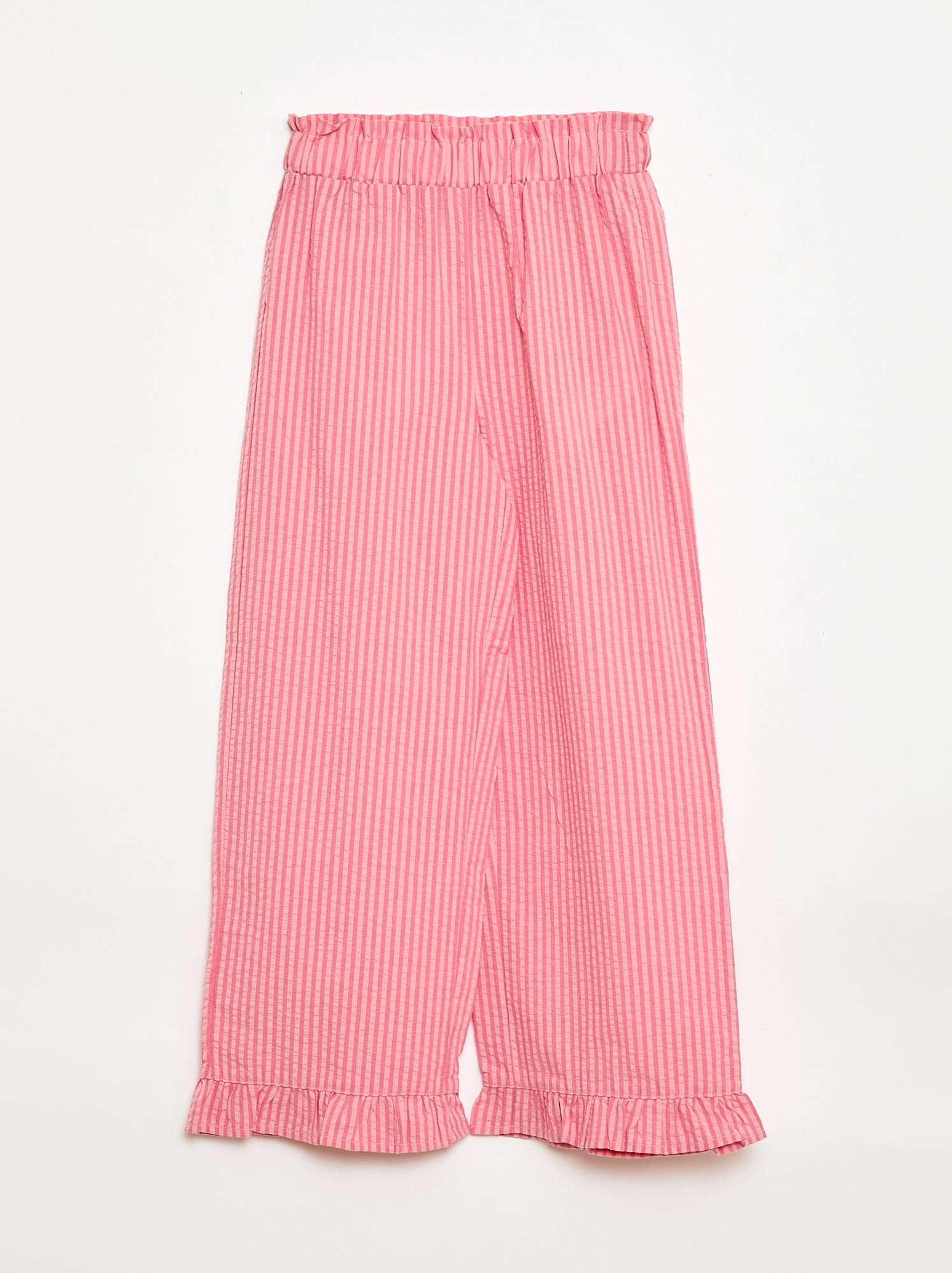 Ensemble top + pantalon avec détails en coton - Rose
