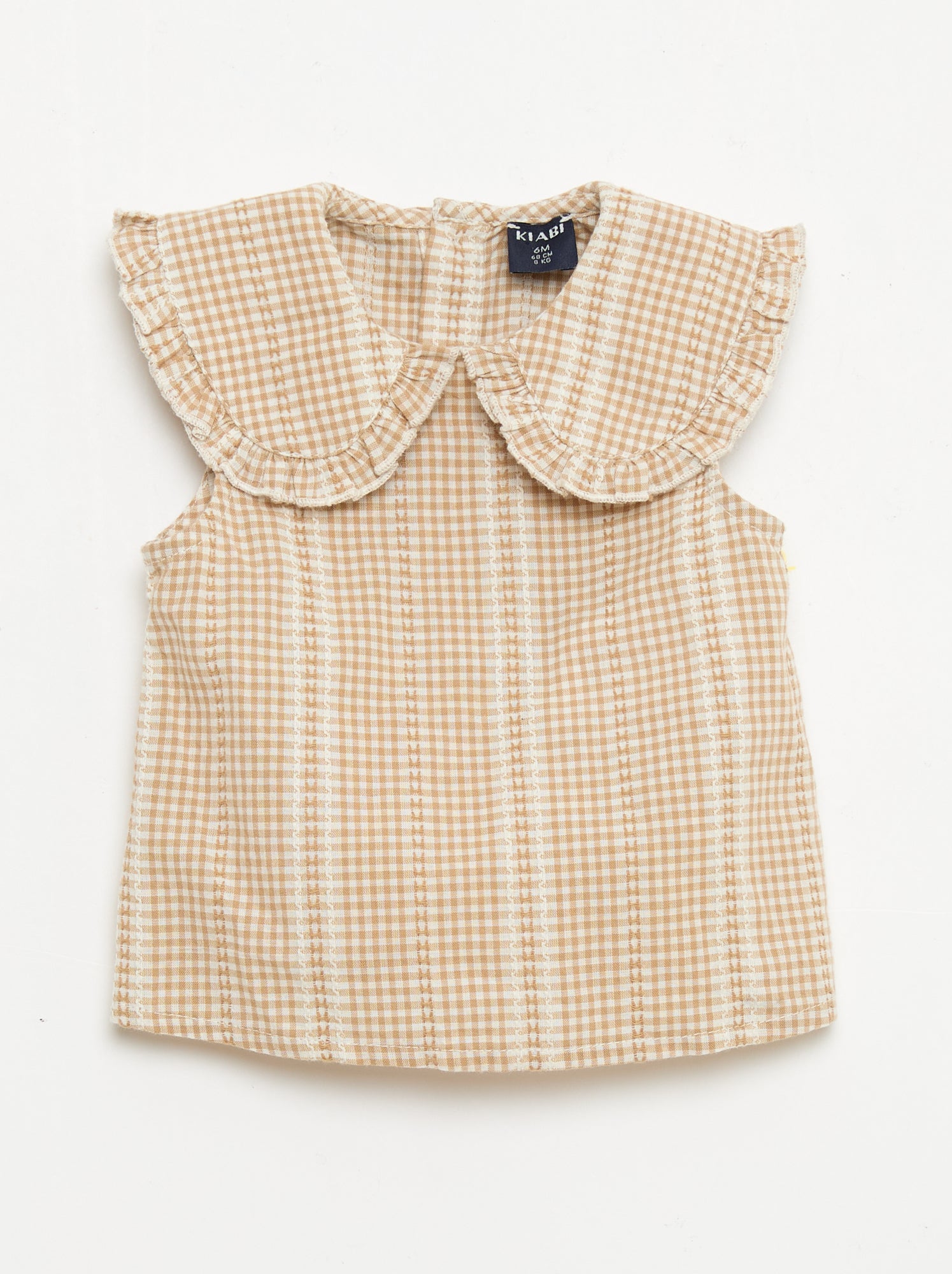 Ensemble vichy 2 pièces blouse + pantalon - Marron