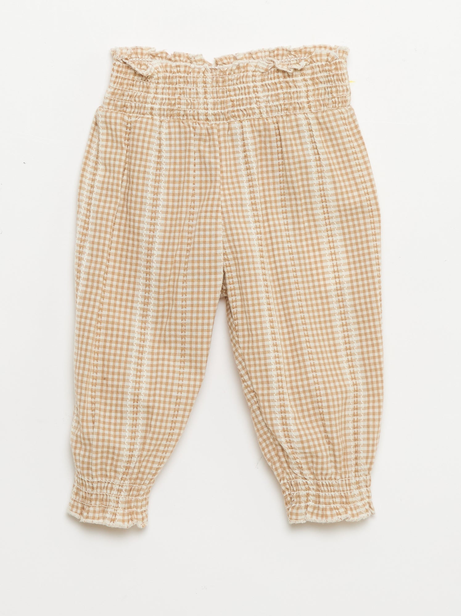 Ensemble vichy 2 pièces blouse + pantalon - Marron
