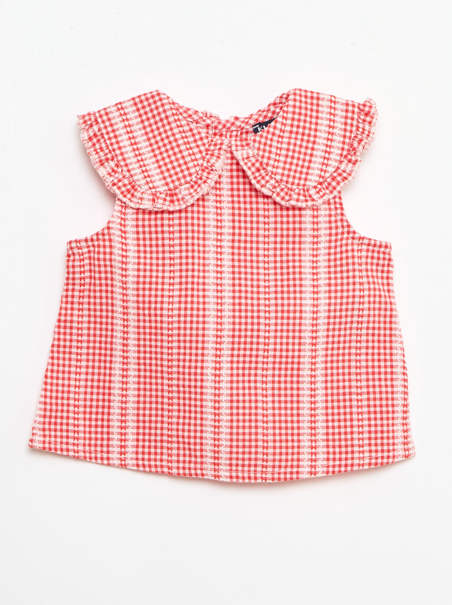 Ensemble vichy 2 pièces blouse + pantalon - Rouge