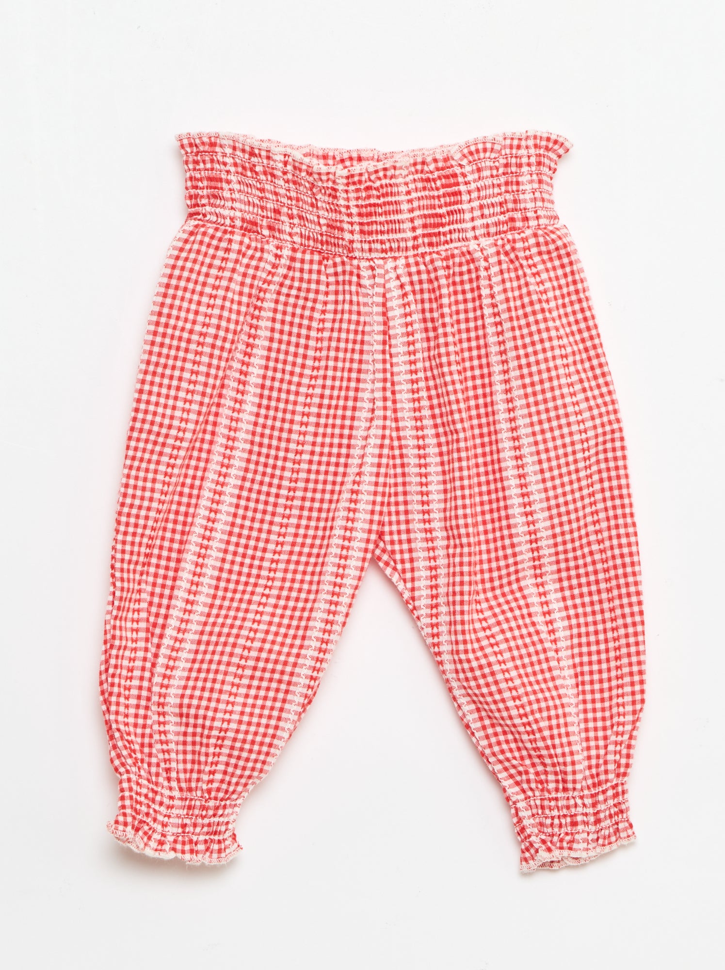 Ensemble vichy 2 pièces blouse + pantalon - Rouge