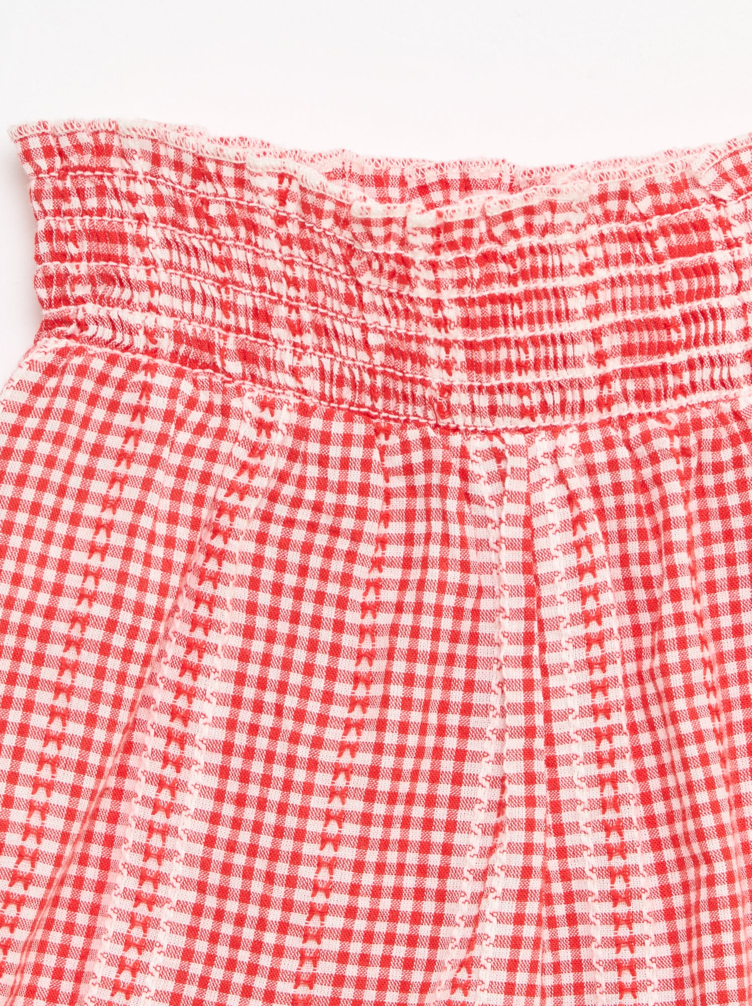 Ensemble vichy 2 pièces blouse + pantalon - Rouge