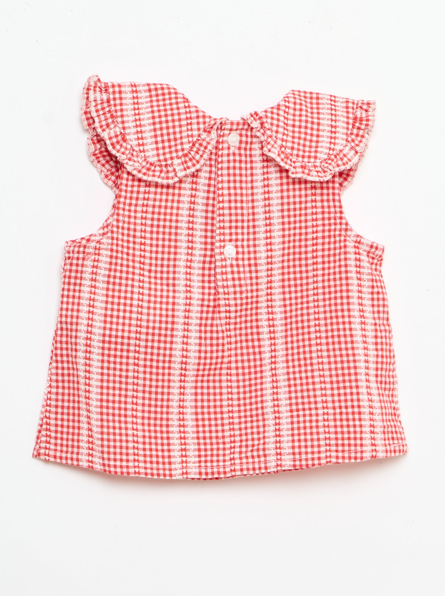 Ensemble vichy 2 pièces blouse + pantalon - Rouge