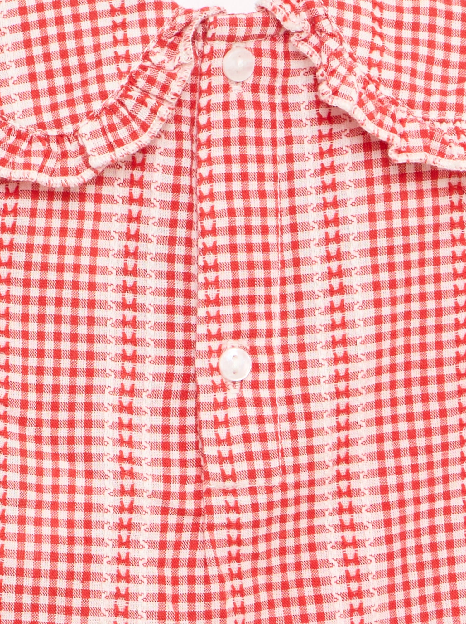 Ensemble vichy 2 pièces blouse + pantalon - Rouge