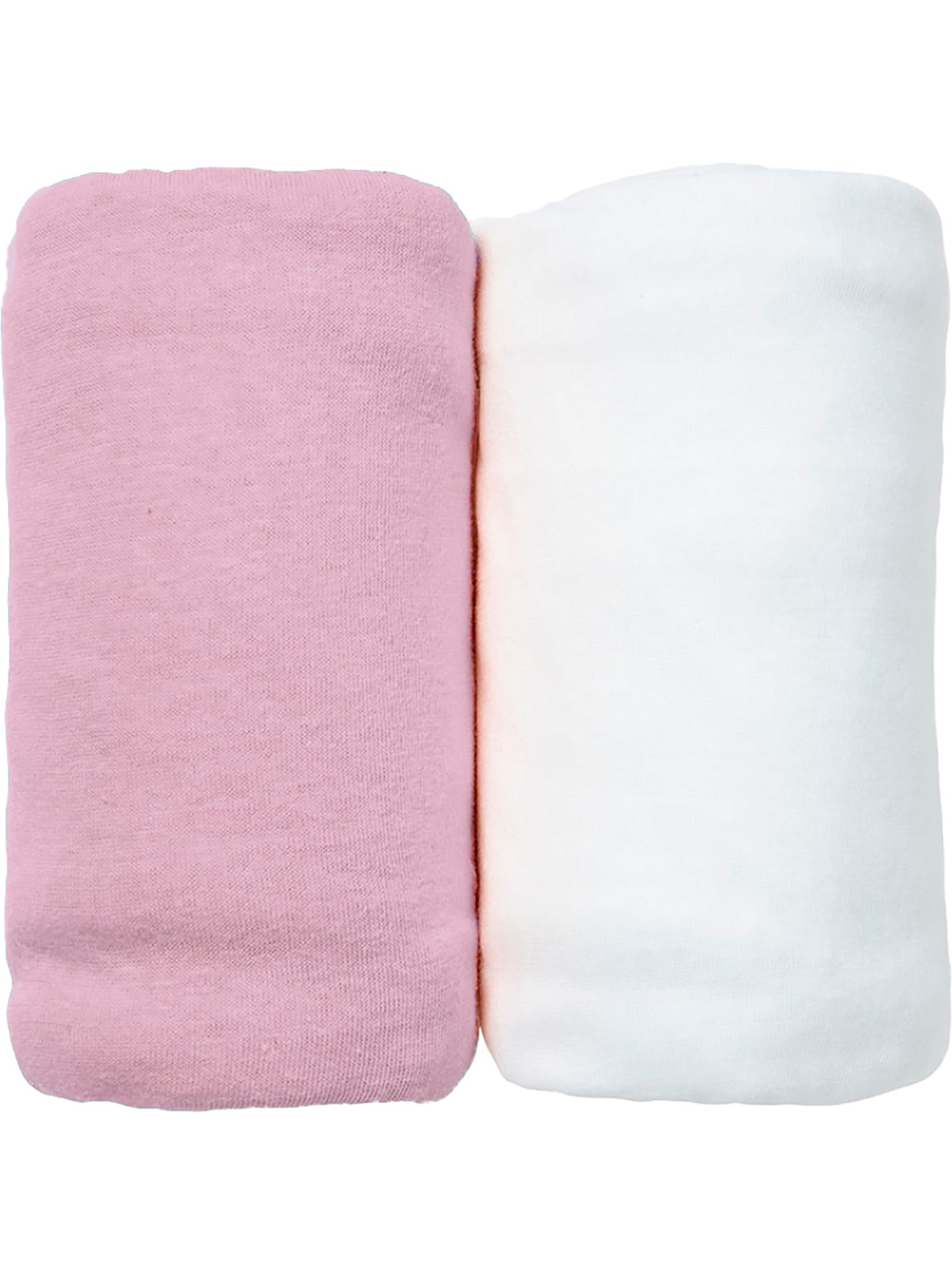 Eveil et Nature Lot de 2 Draps Housse jersey  60x120 cm Coton bio - Bois de rose