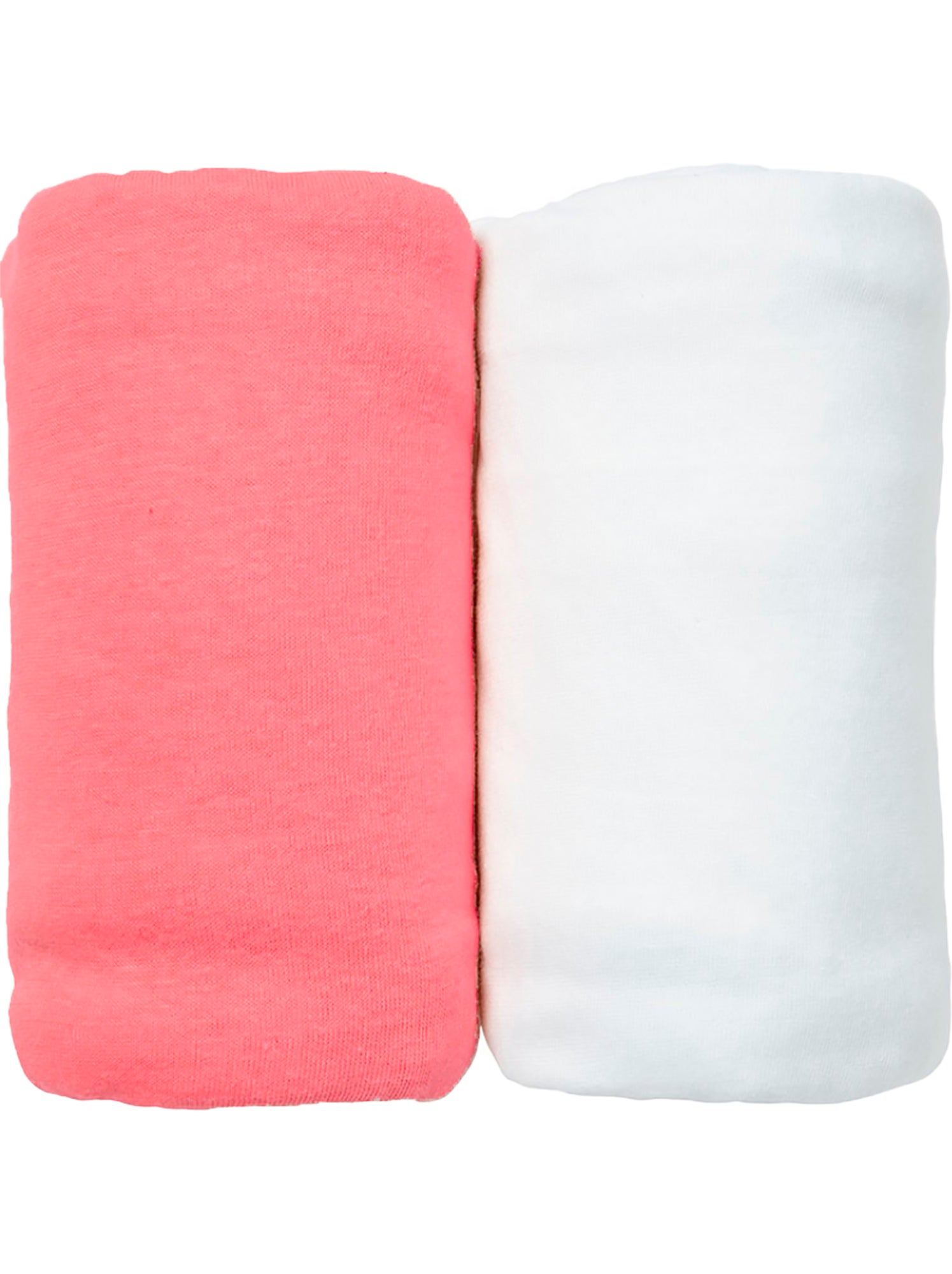 Eveil et Nature Lot de 2 Draps Housse jersey  60x120 cm Coton bio - Corail