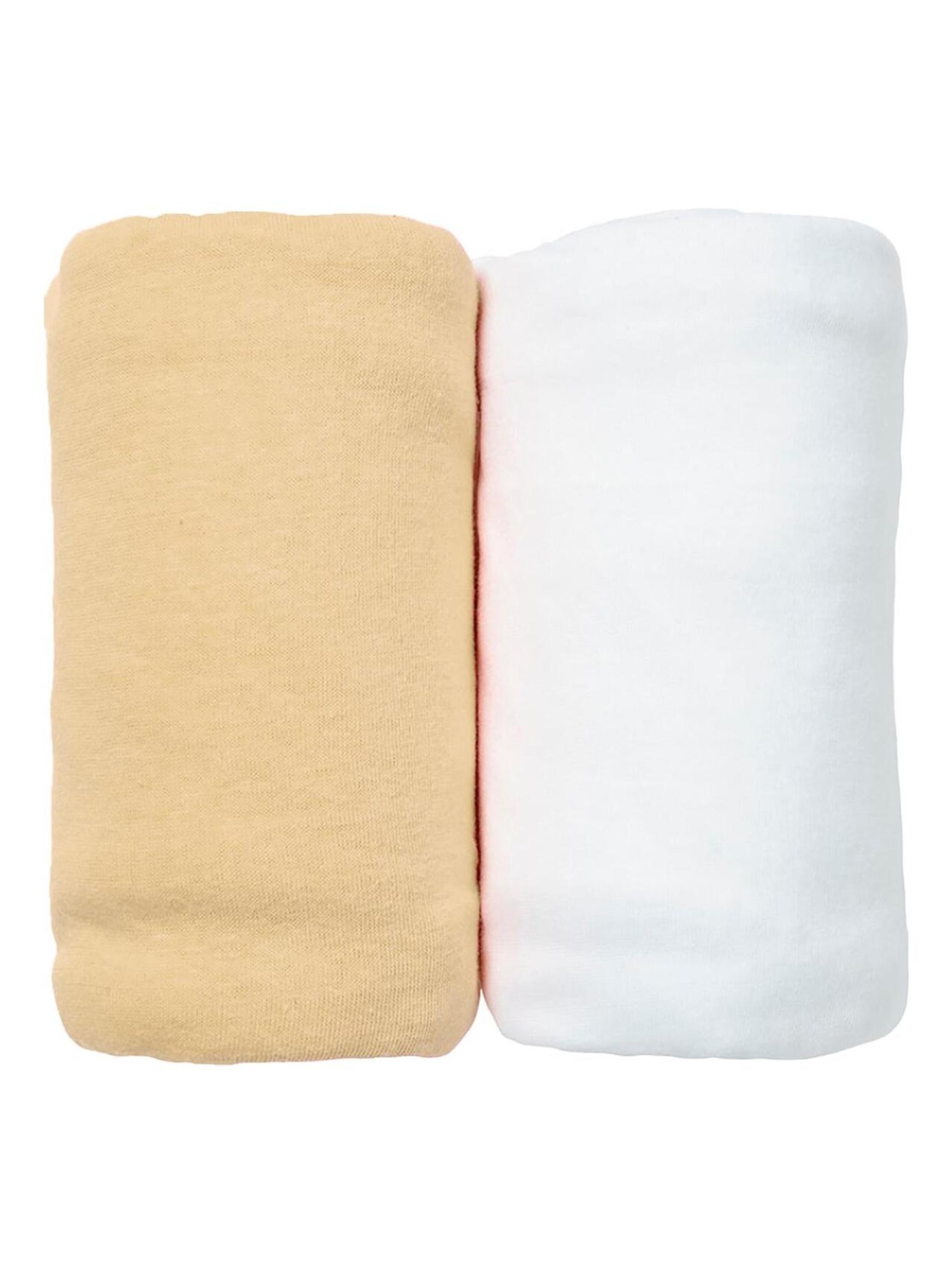 Eveil et Nature Lot de 2 Draps Housse jersey  60x120 cm Coton bio - Jaune